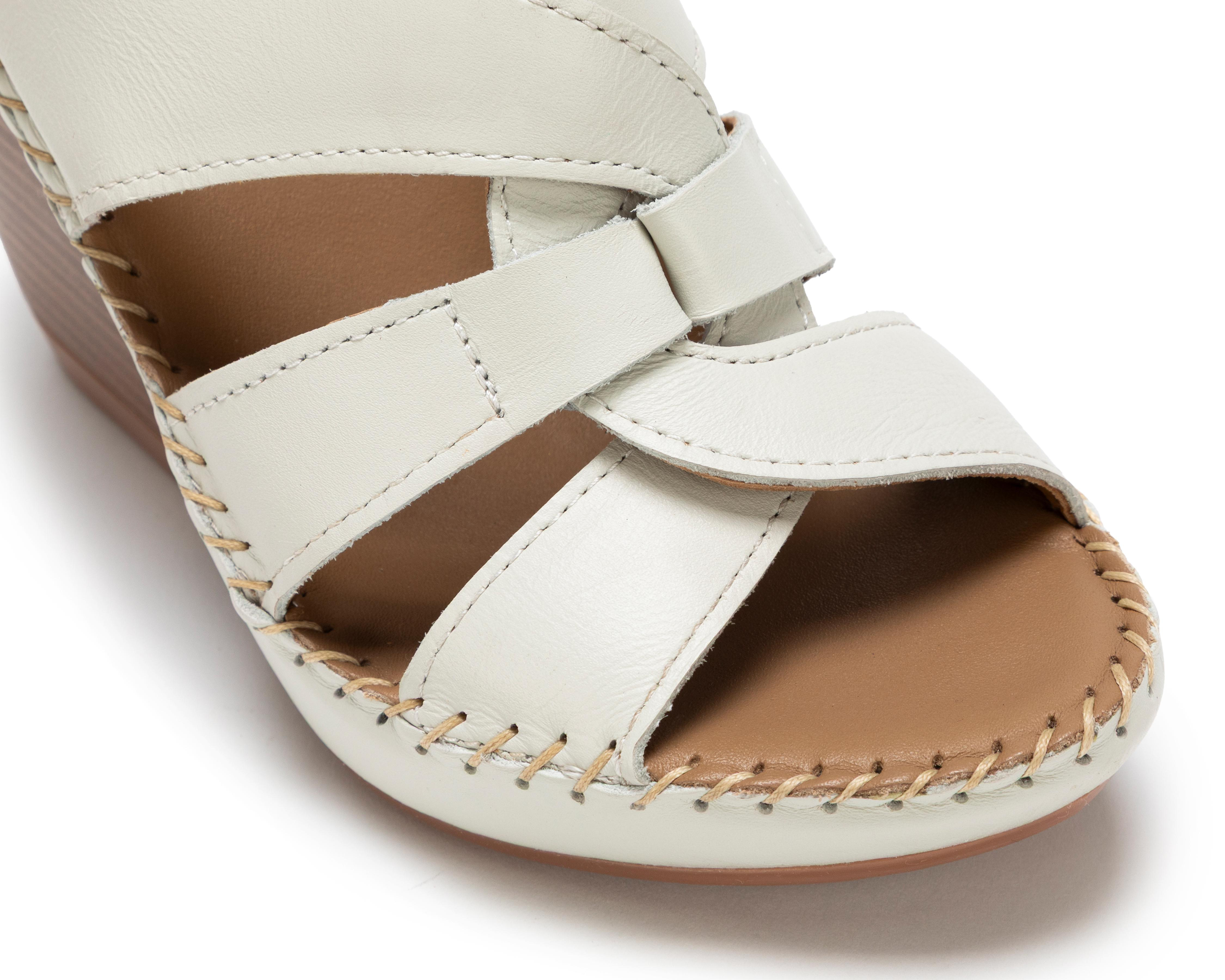 Foto 7 pulgar | Sandalias Confort Lobo Solo de Piel para Mujer