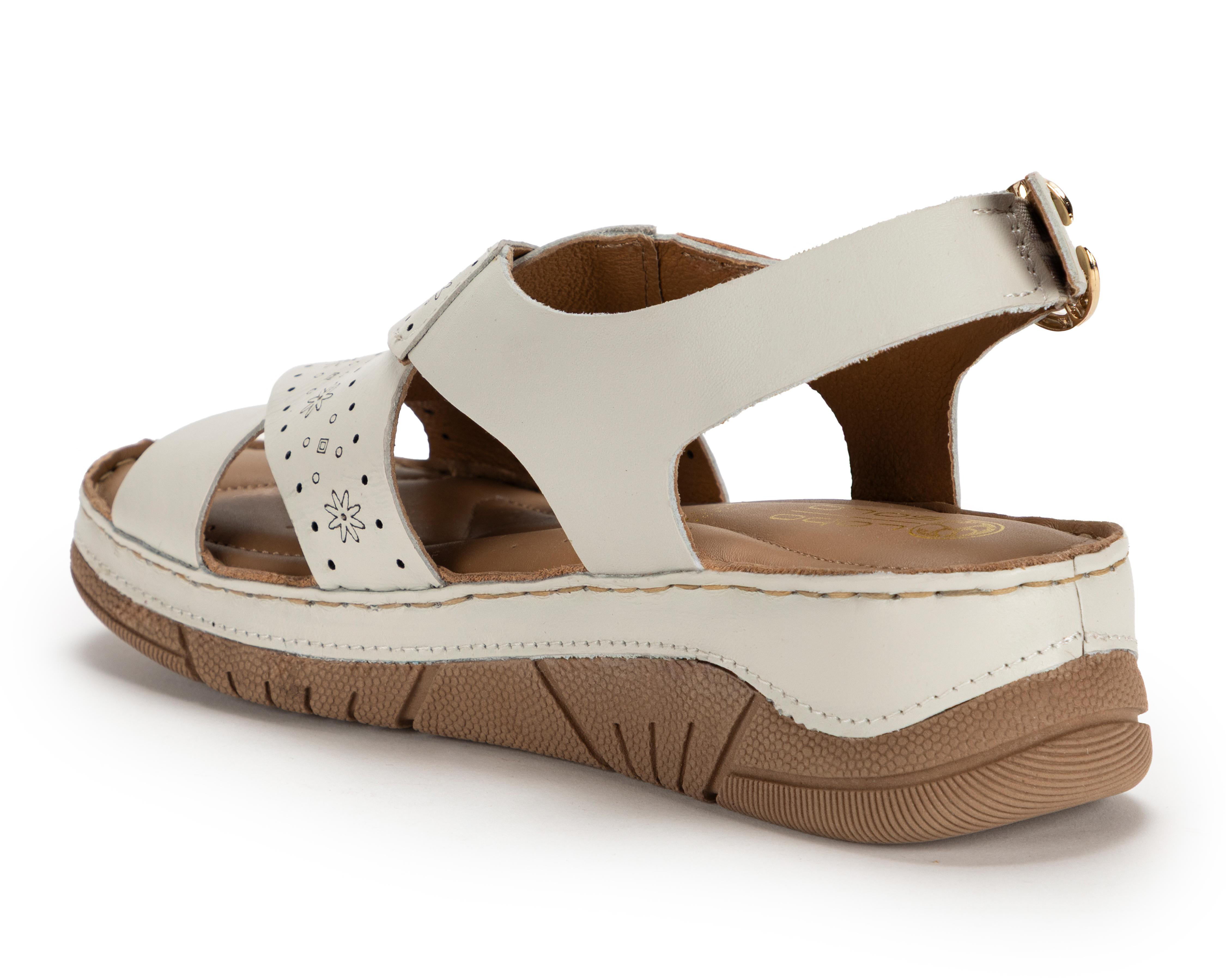 Foto 4 pulgar | Sandalias Confort Lobo Solo de Piel para Mujer