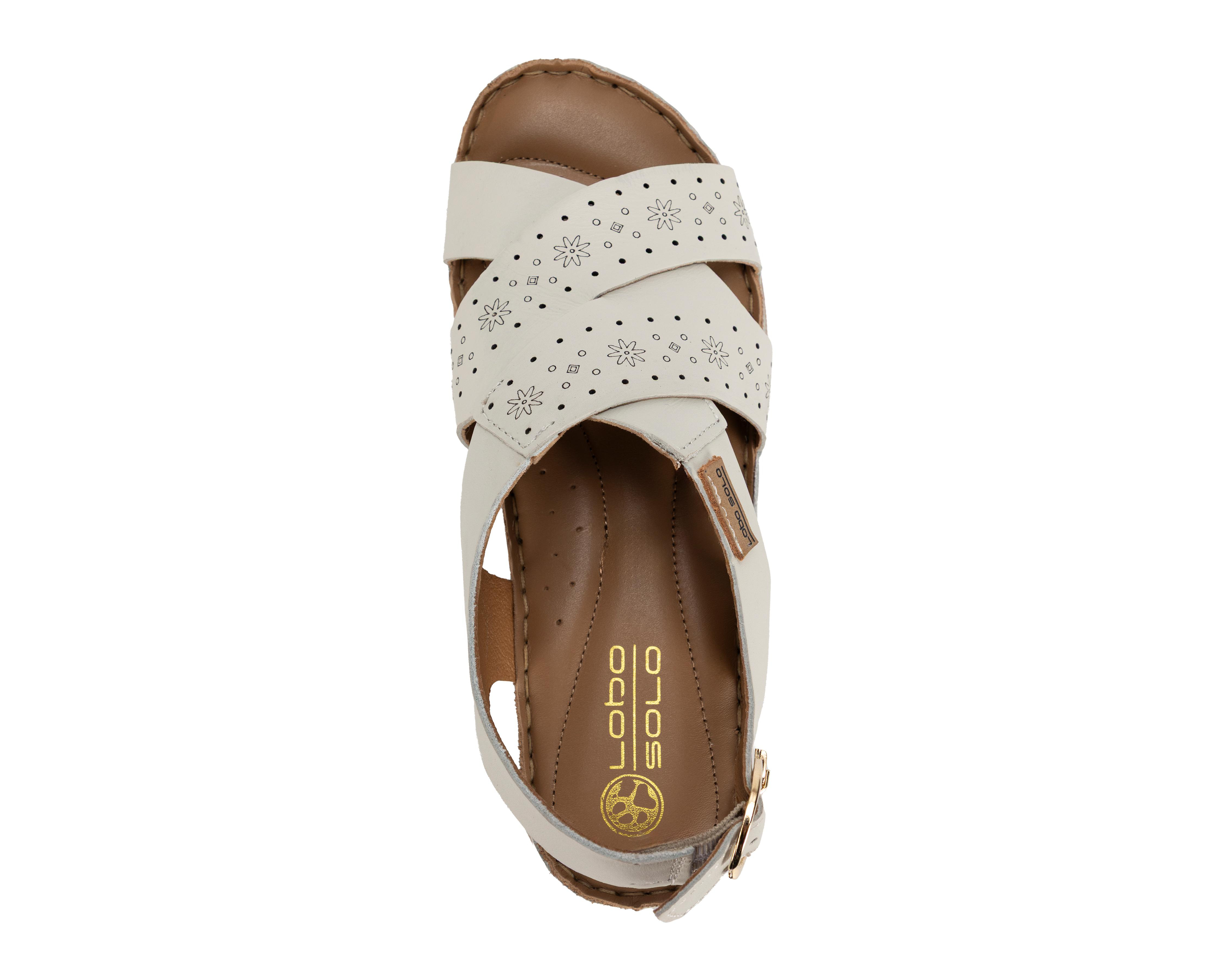 Foto 6 pulgar | Sandalias Confort Lobo Solo de Piel para Mujer