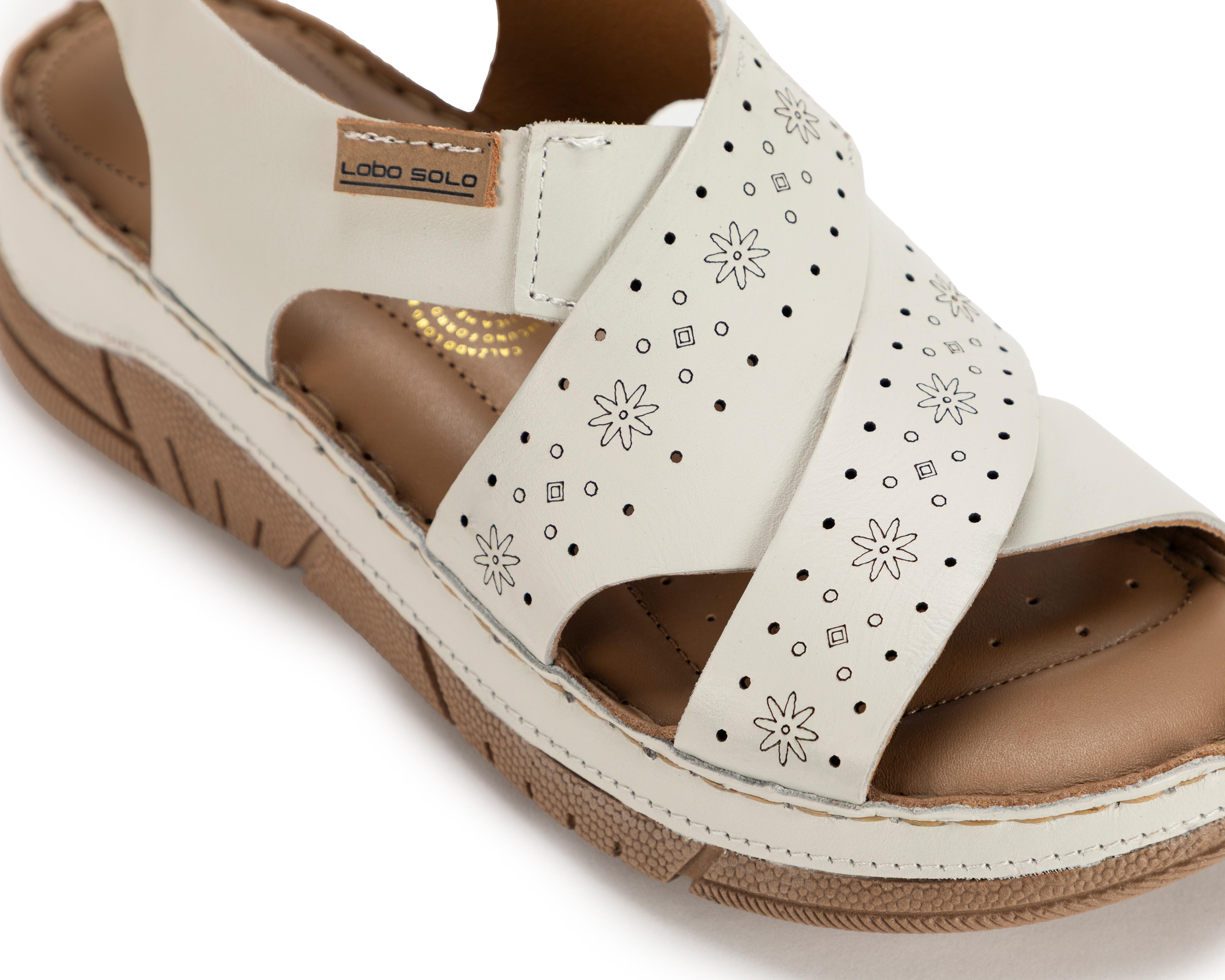 Foto 7 pulgar | Sandalias Confort Lobo Solo de Piel para Mujer