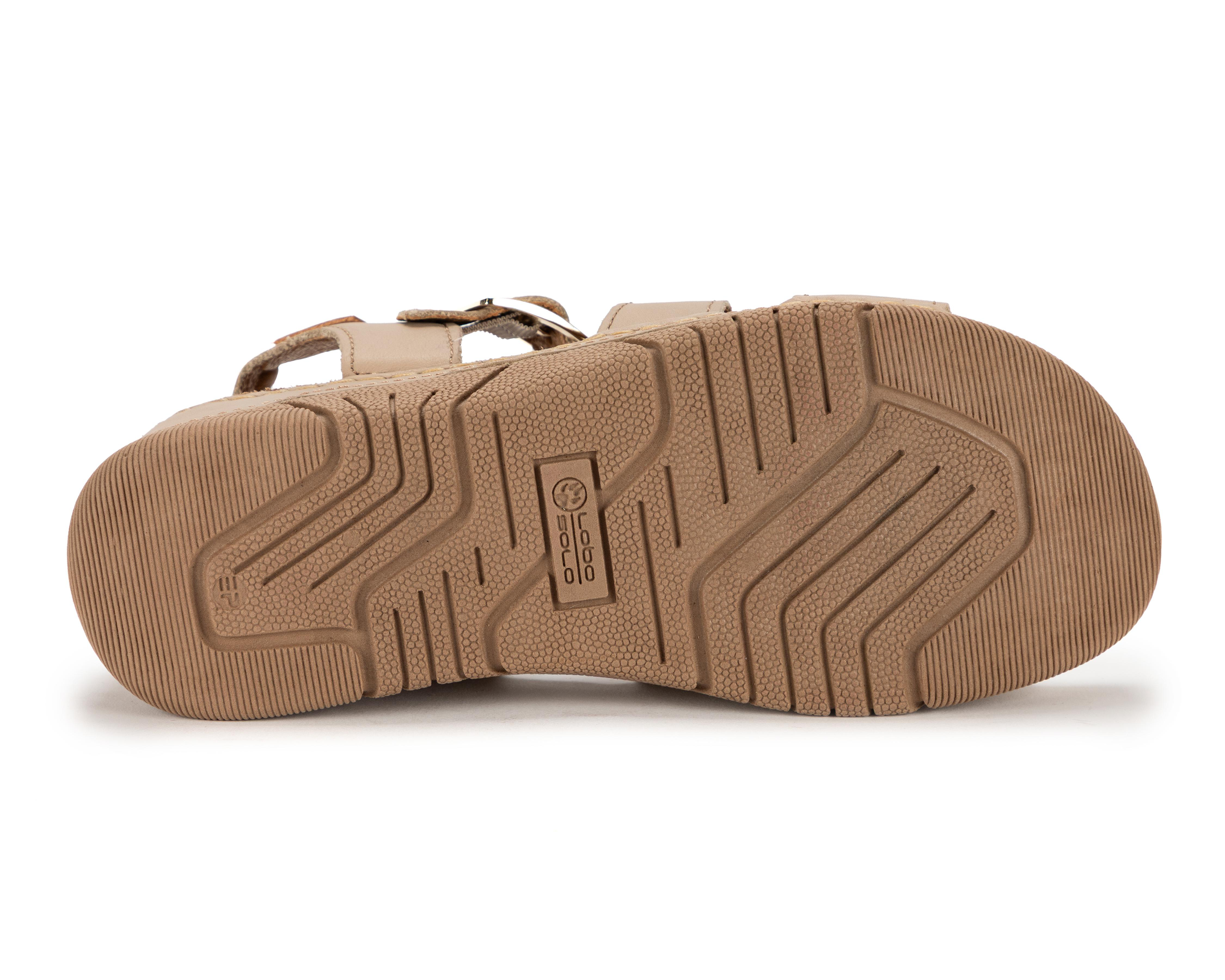 Foto 5 pulgar | Sandalias Confort Lobo Solo de Piel para Mujer