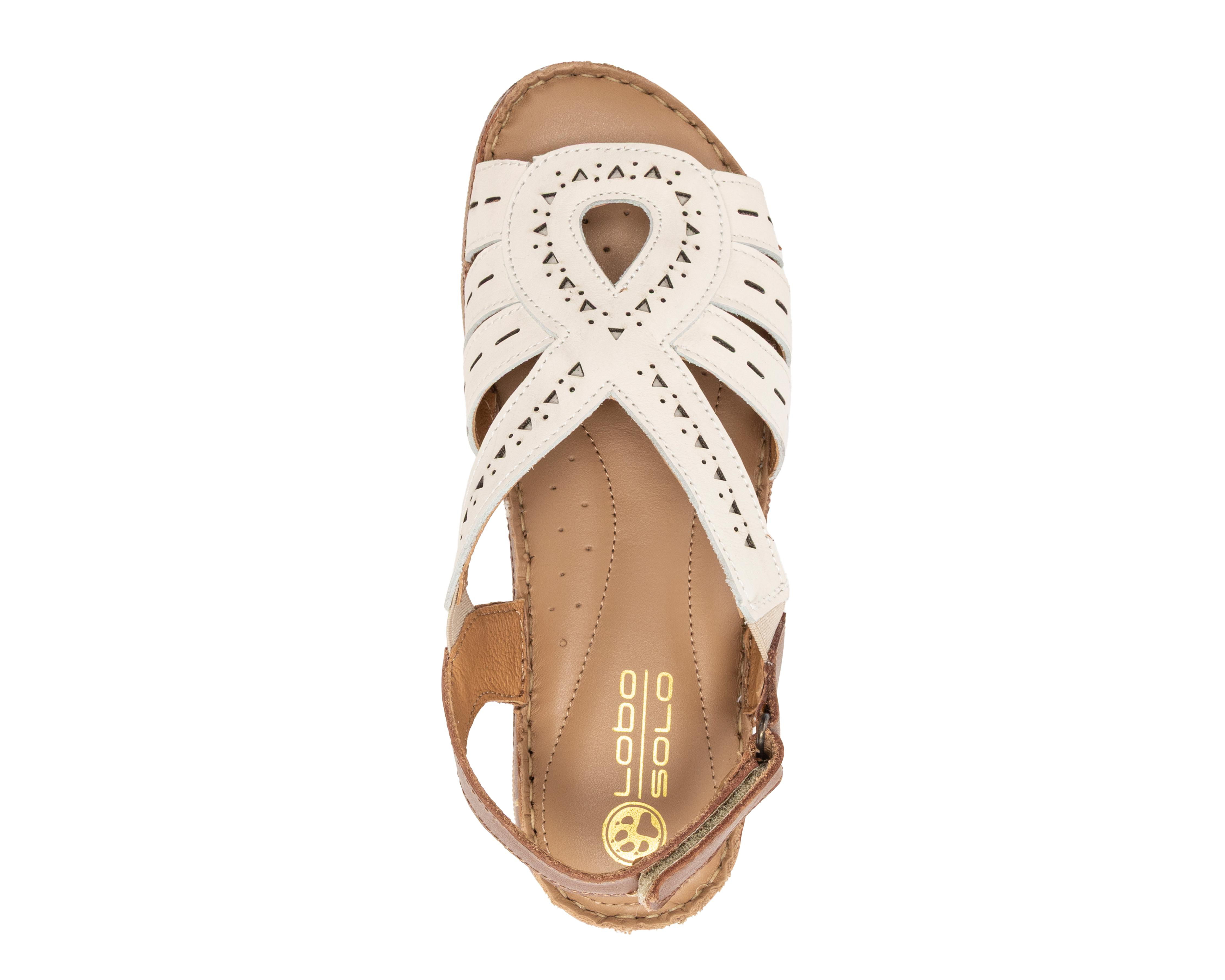 Foto 6 pulgar | Sandalias Confort Lobo Solo de Piel para Mujer