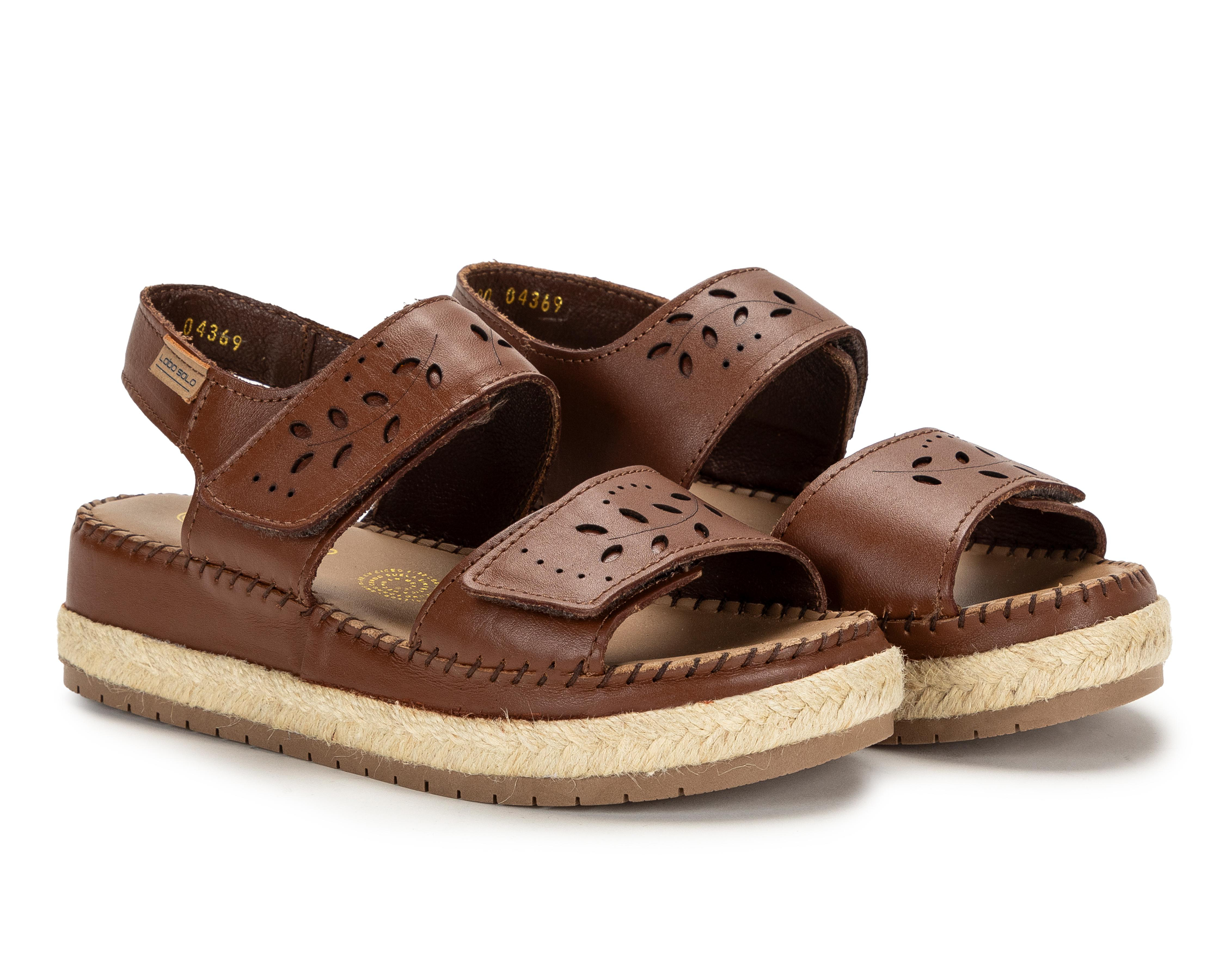 Foto 2 pulgar | Sandalias Confort Lobo Solo de Piel para Mujer