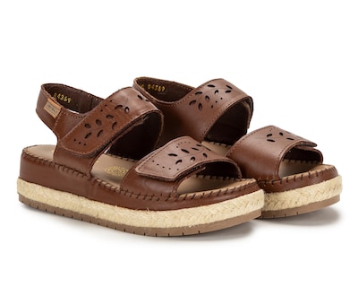 Foto 1 | Sandalias Confort Lobo Solo de Piel para Mujer
