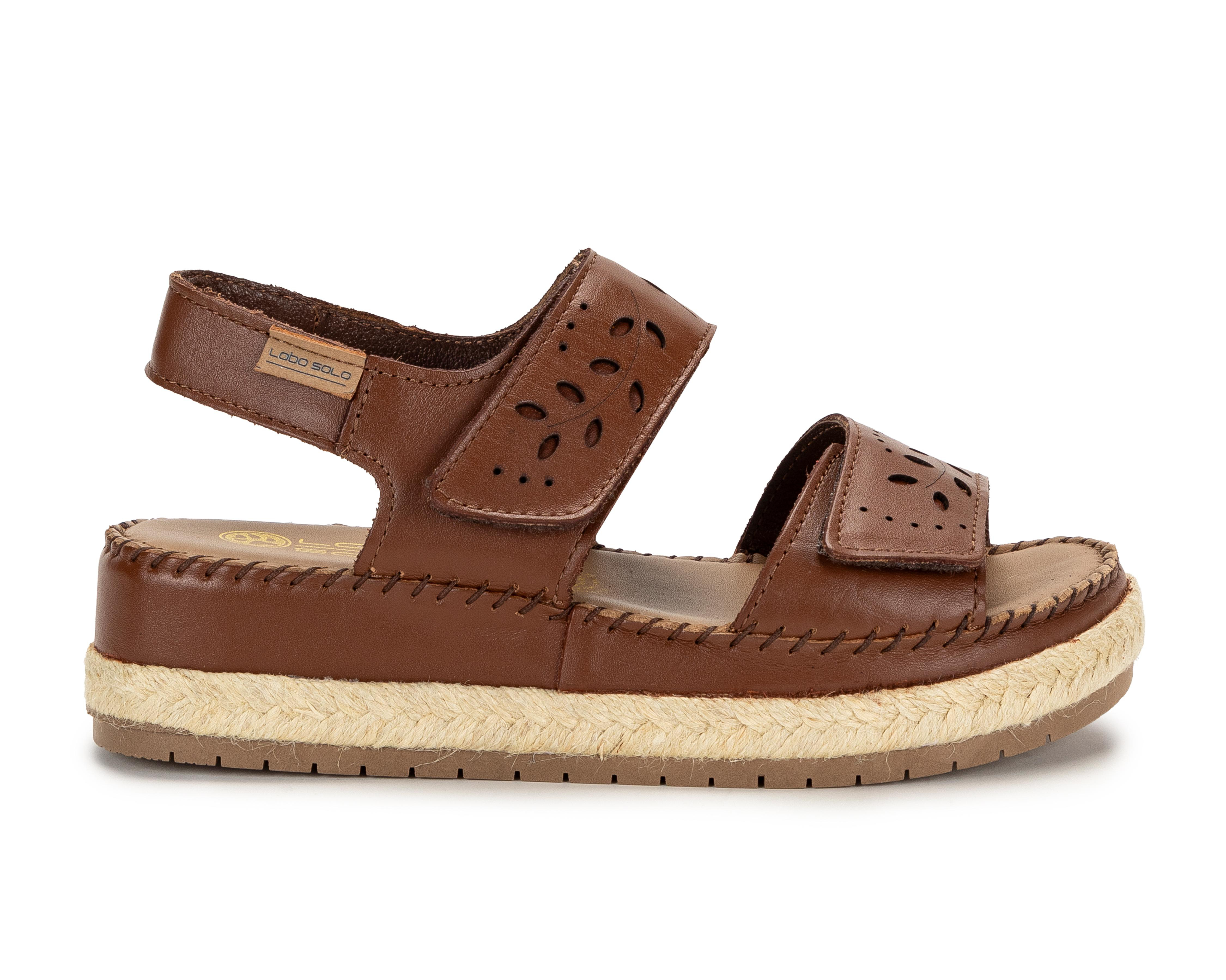 Foto 3 pulgar | Sandalias Confort Lobo Solo de Piel para Mujer