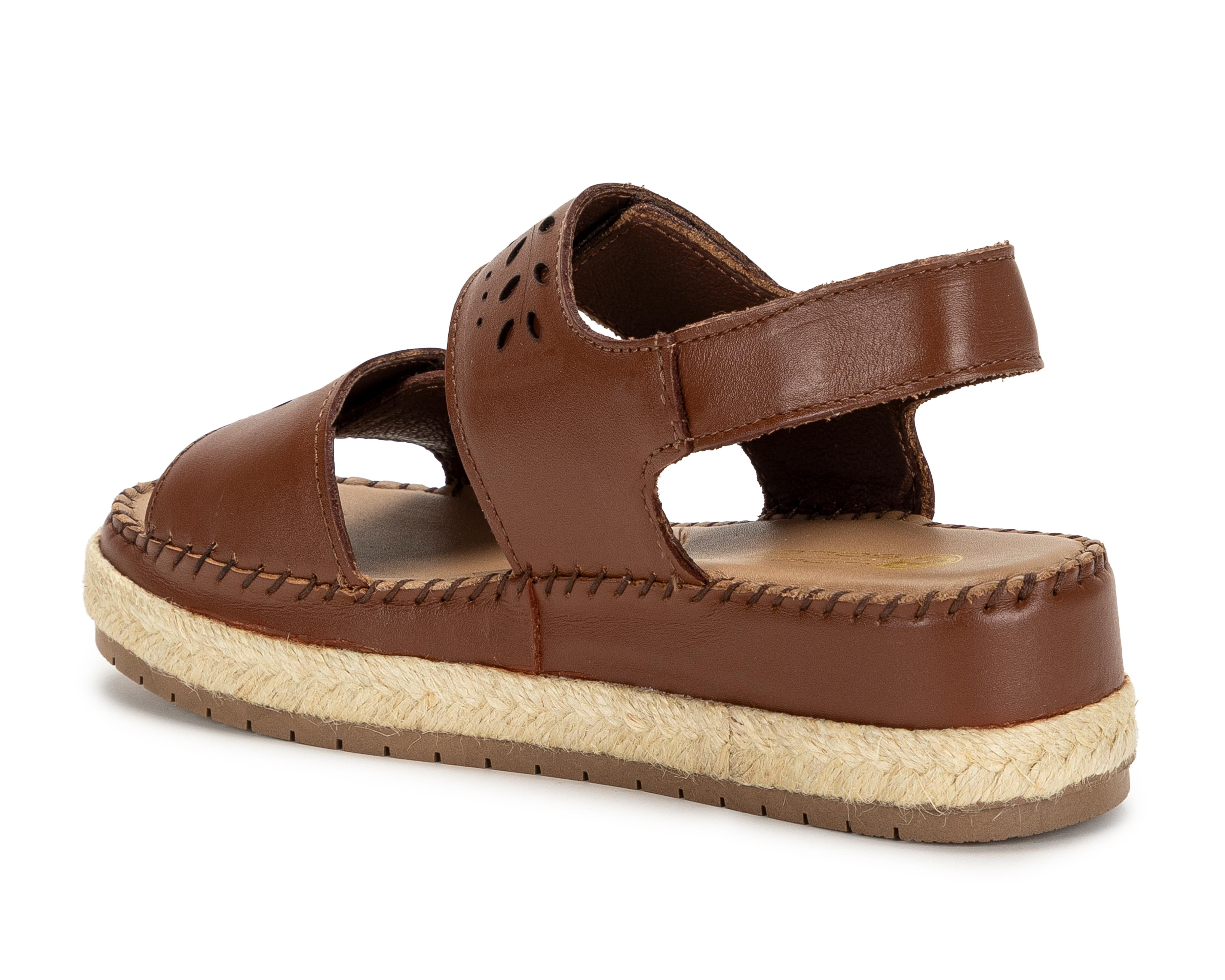 Foto 4 pulgar | Sandalias Confort Lobo Solo de Piel para Mujer