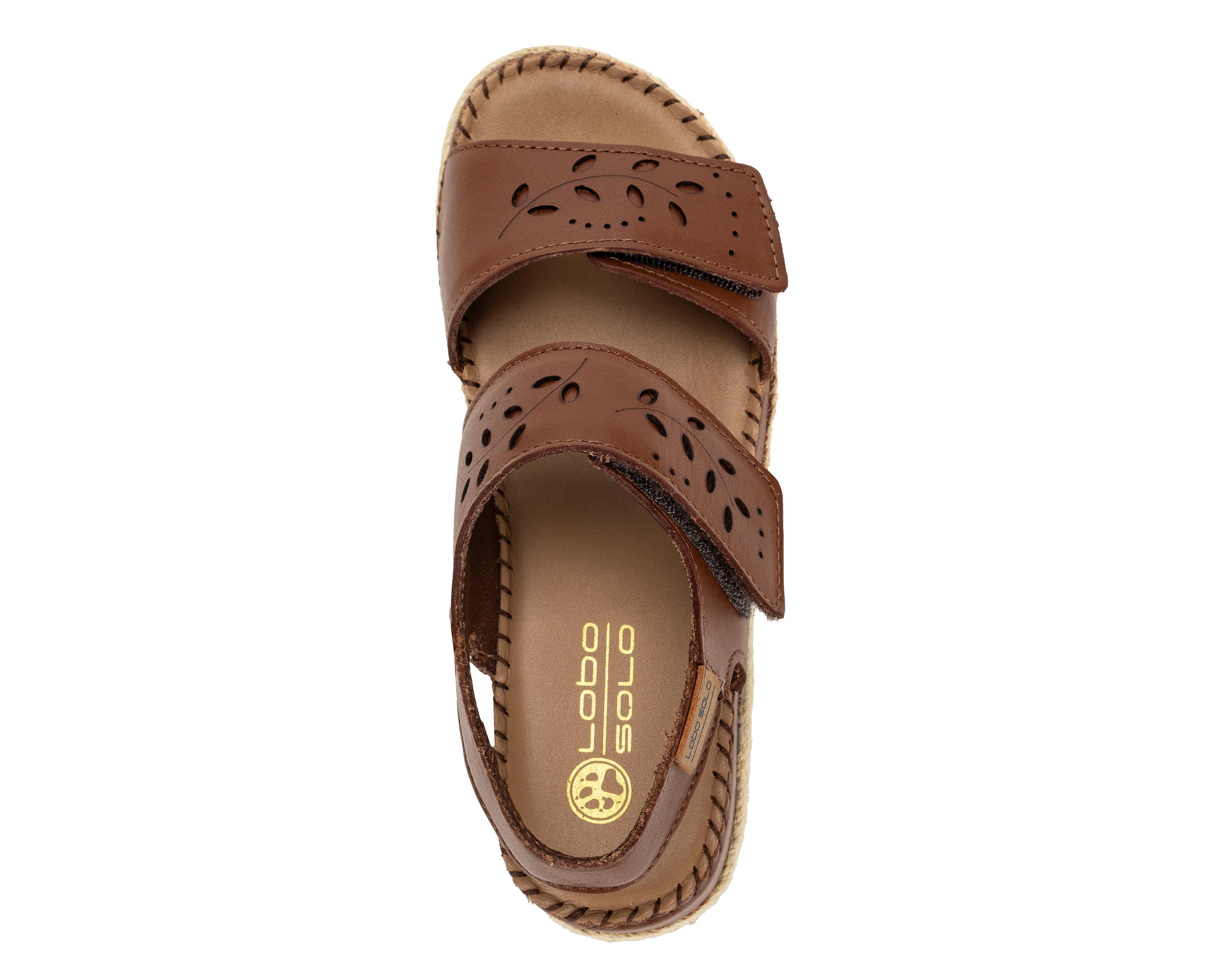 Foto 6 pulgar | Sandalias Confort Lobo Solo de Piel para Mujer