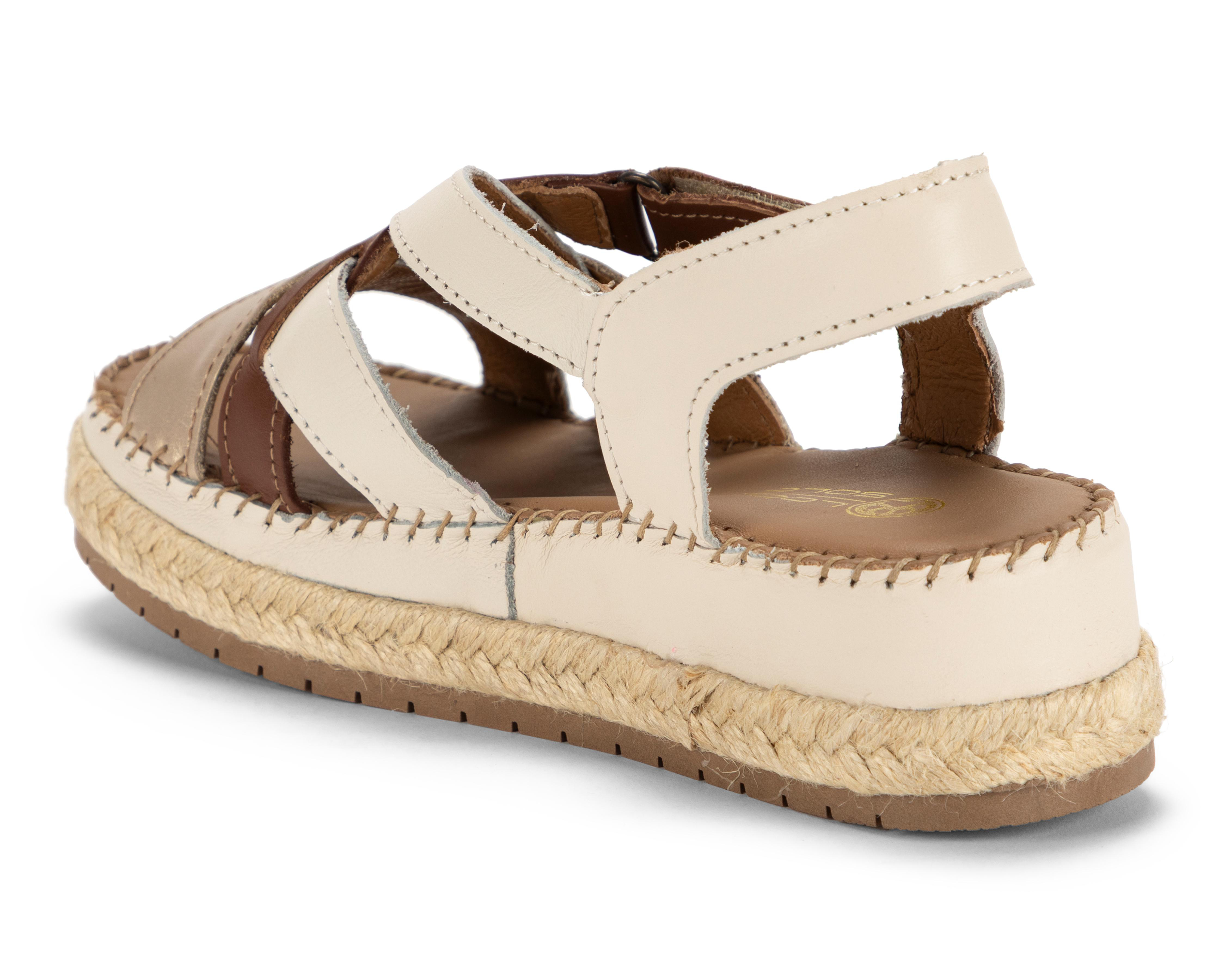 Foto 4 pulgar | Sandalias Confort Lobo Solo de Piel para Mujer