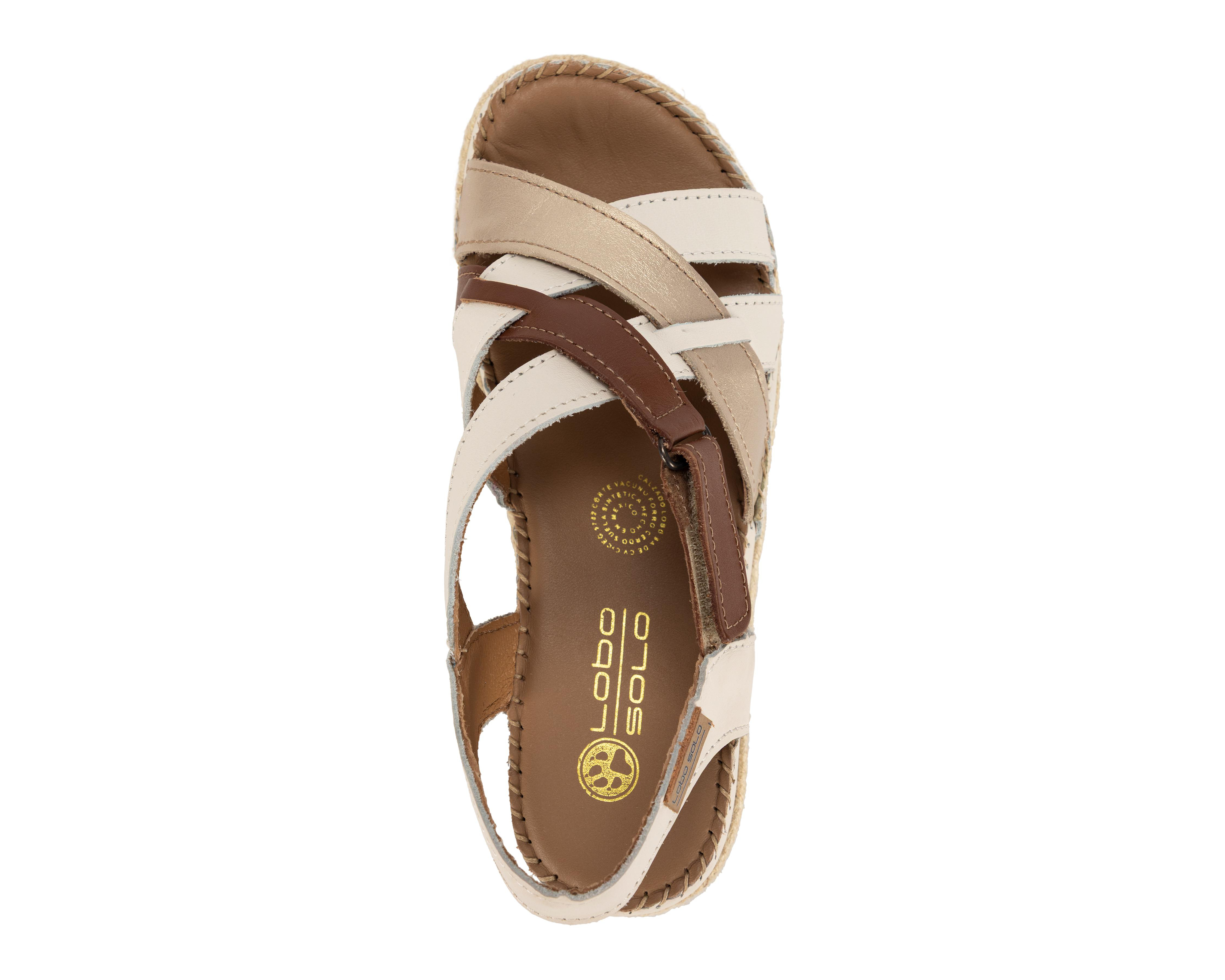 Foto 6 pulgar | Sandalias Confort Lobo Solo de Piel para Mujer