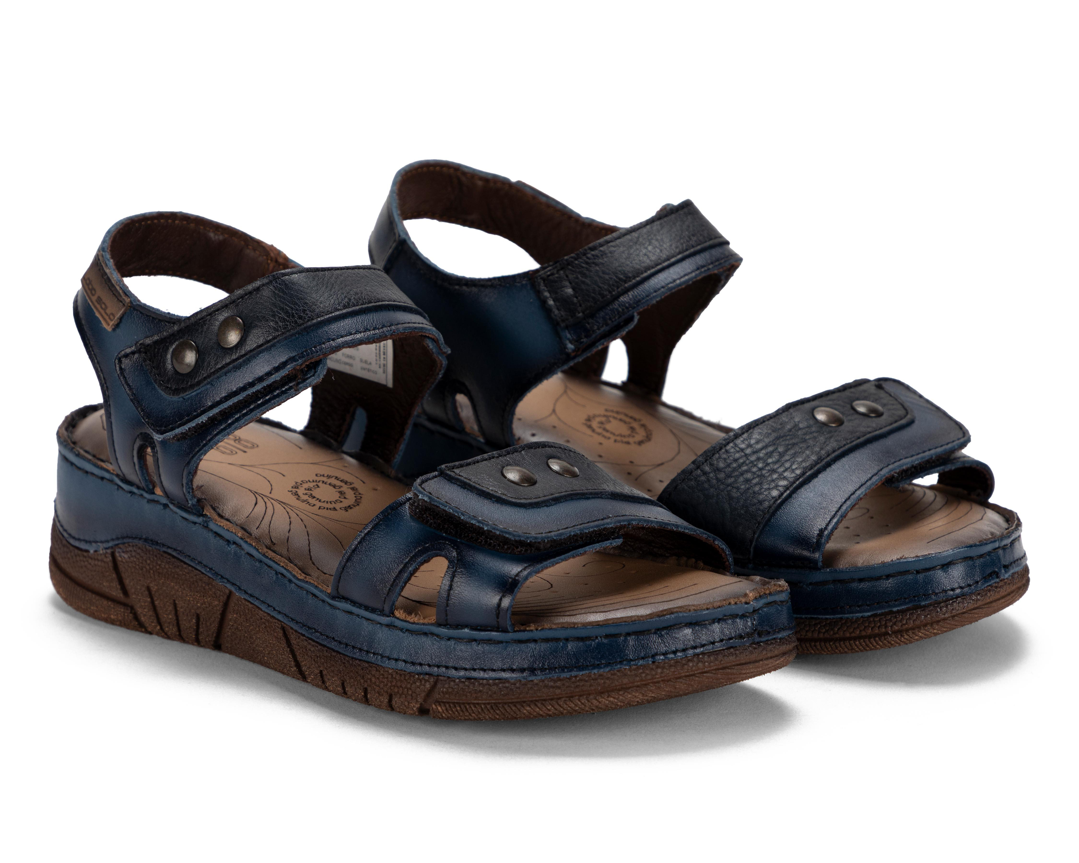 Foto 2 pulgar | Sandalias Confort Lobo Solo de Piel para Mujer