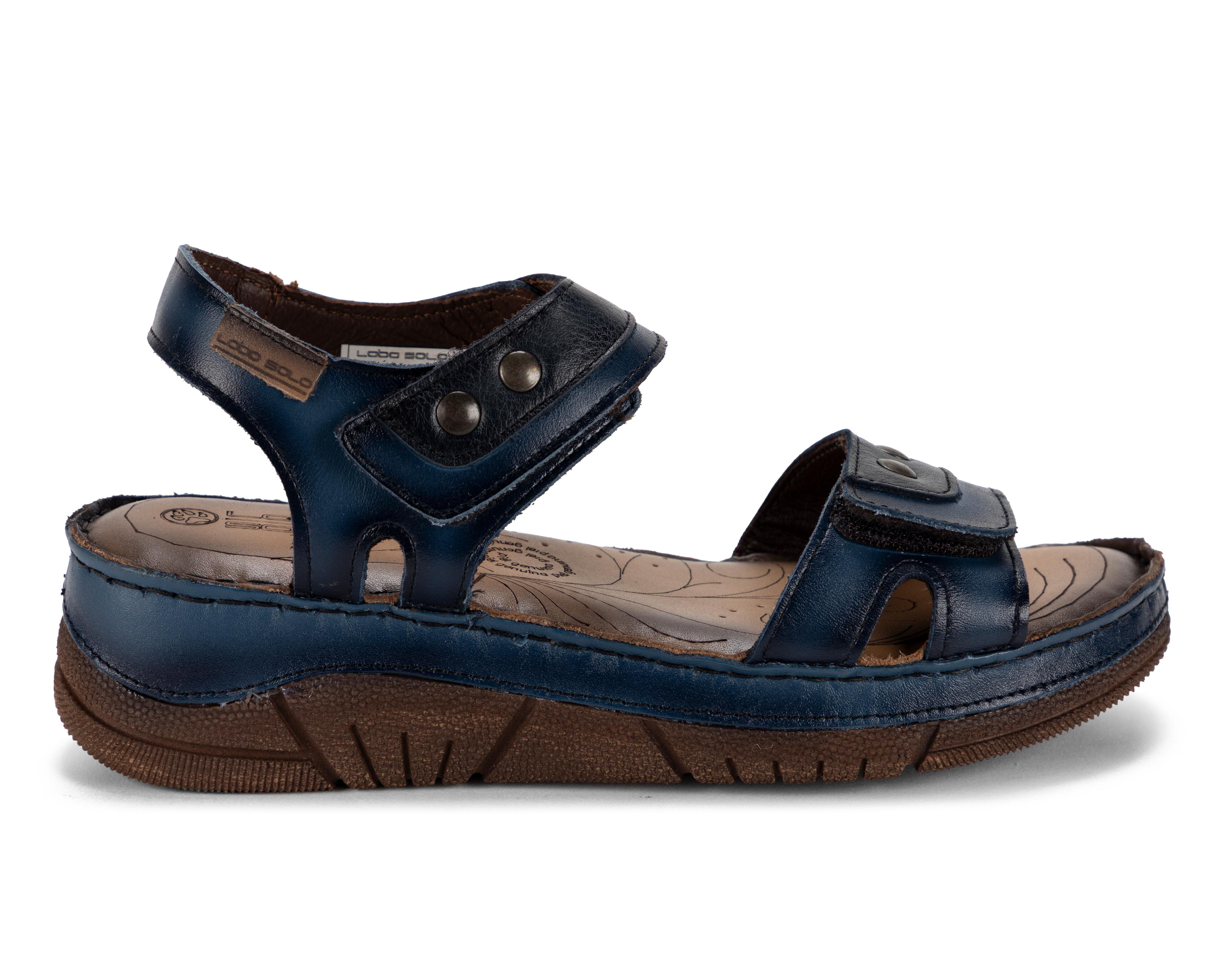 Foto 3 pulgar | Sandalias Confort Lobo Solo de Piel para Mujer