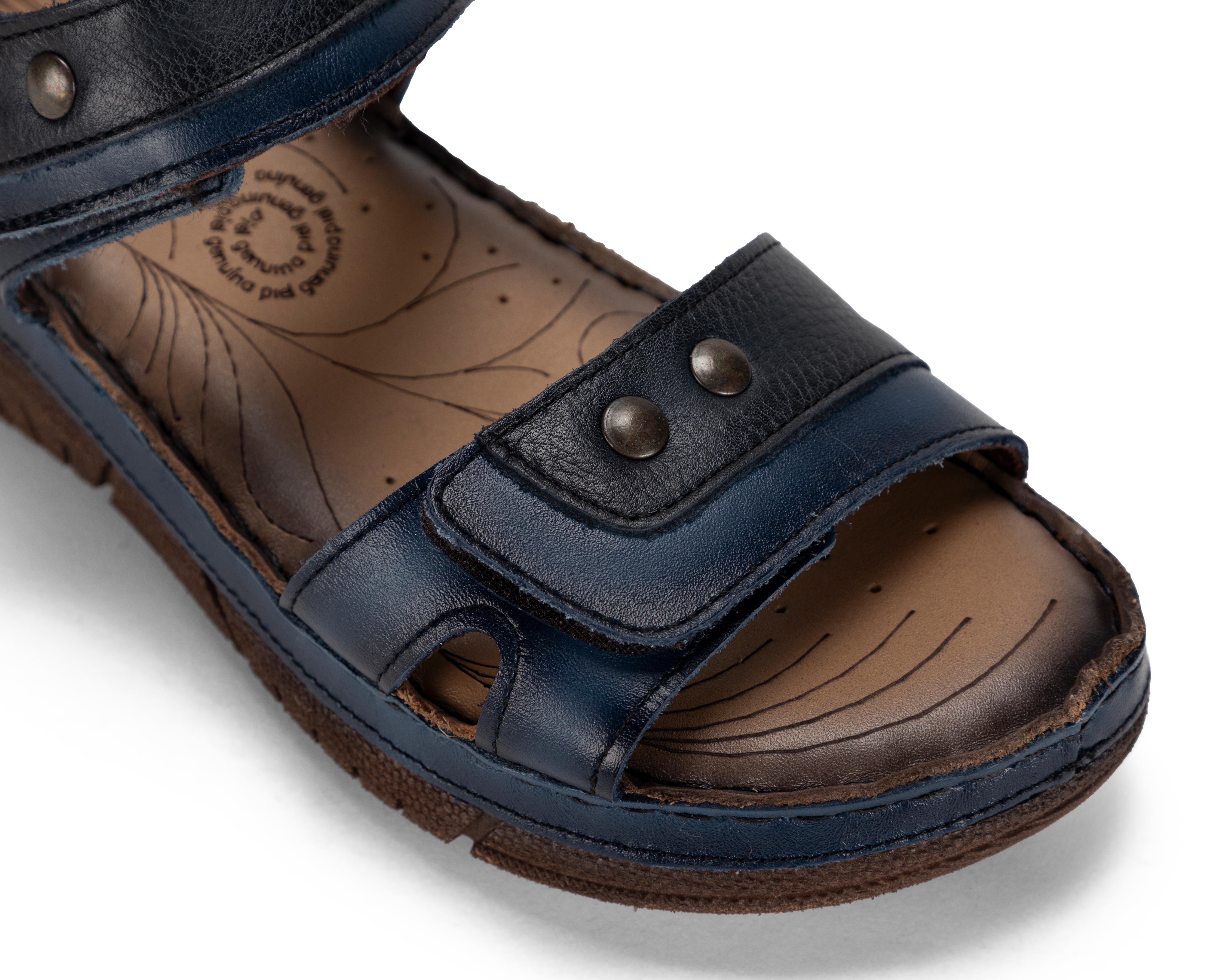 Foto 7 pulgar | Sandalias Confort Lobo Solo de Piel para Mujer