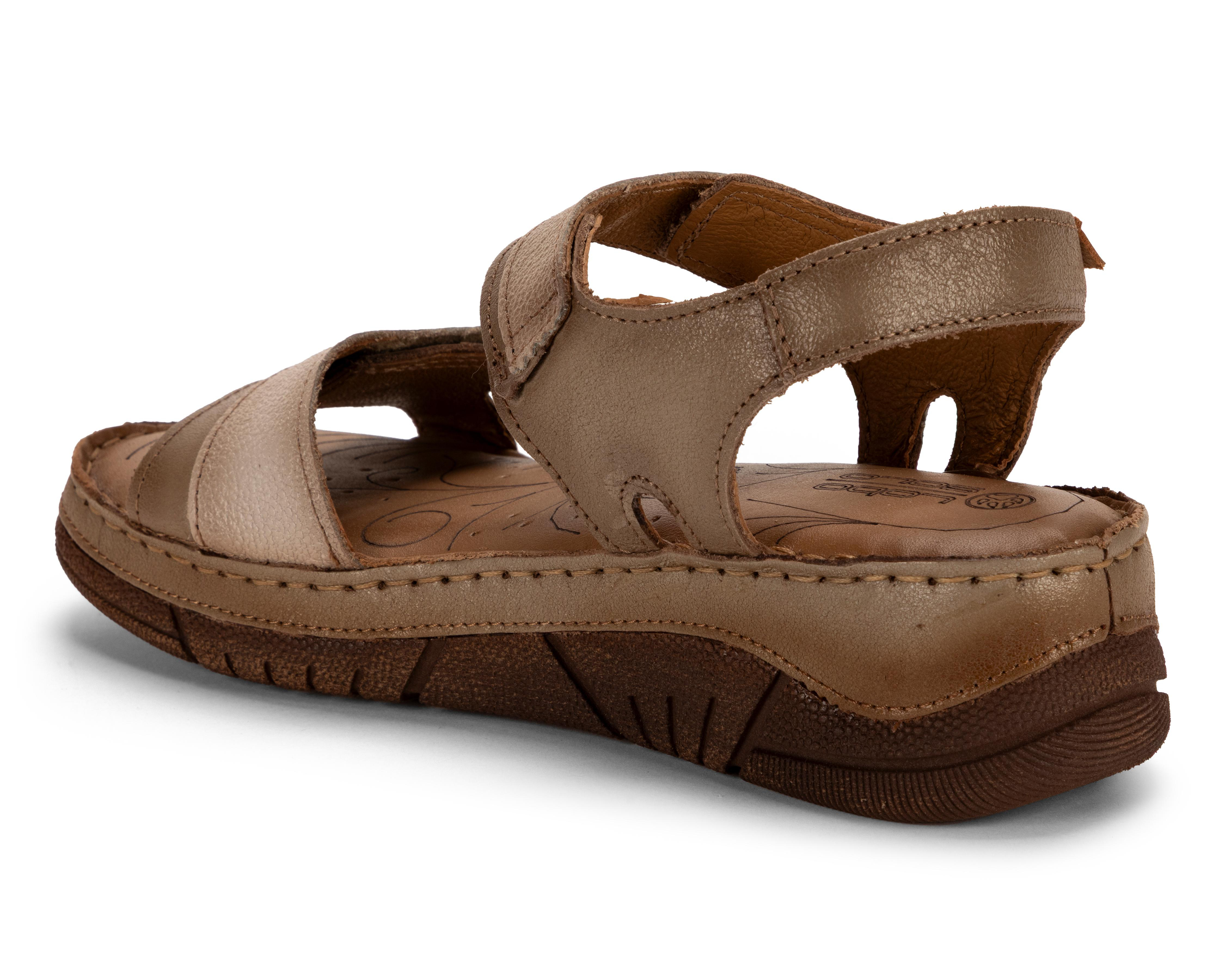 Foto 4 pulgar | Sandalias Confort Lobo Solo de Piel para Mujer