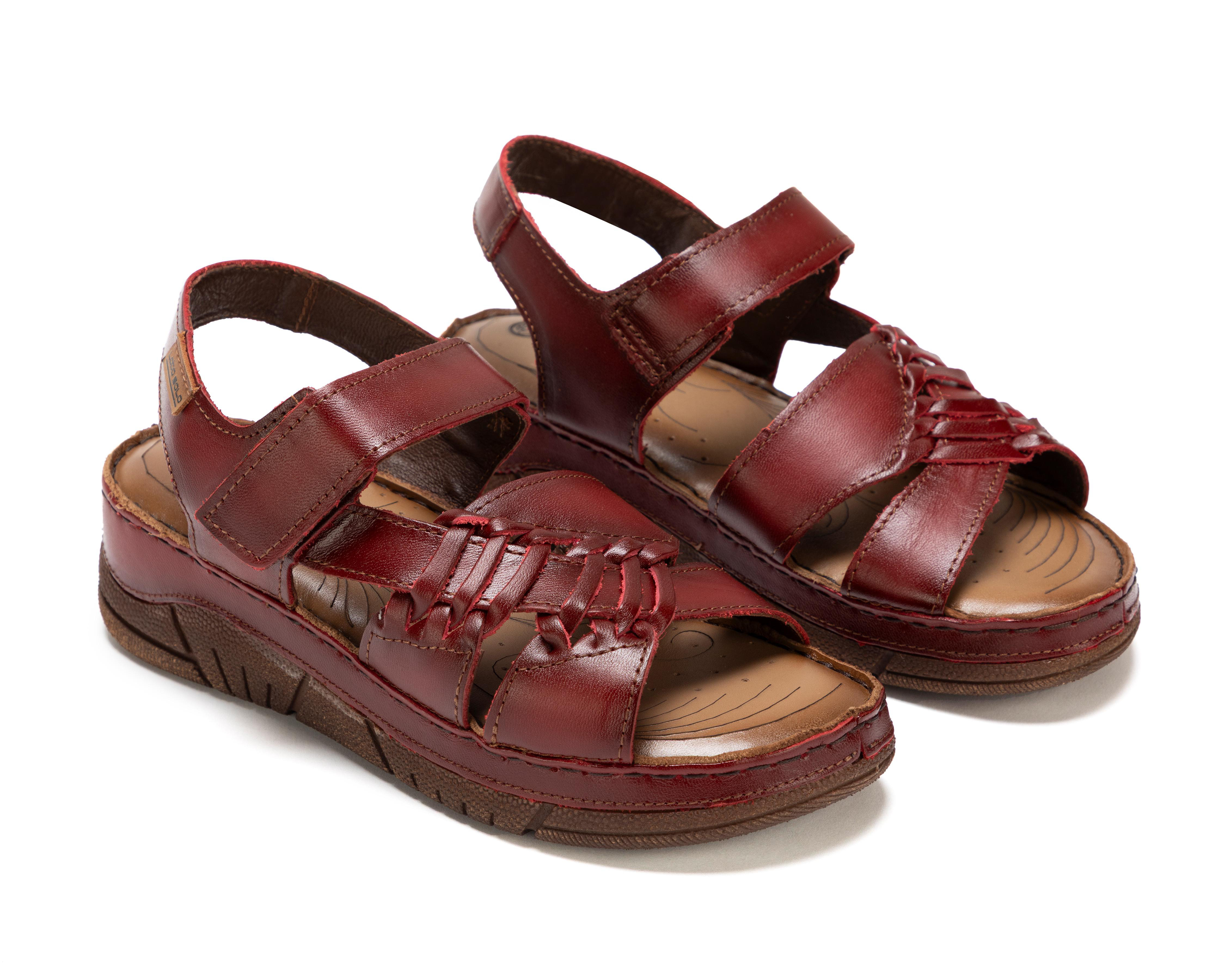 Foto 1 | Sandalias Confort Lobo Solo de Piel para Mujer