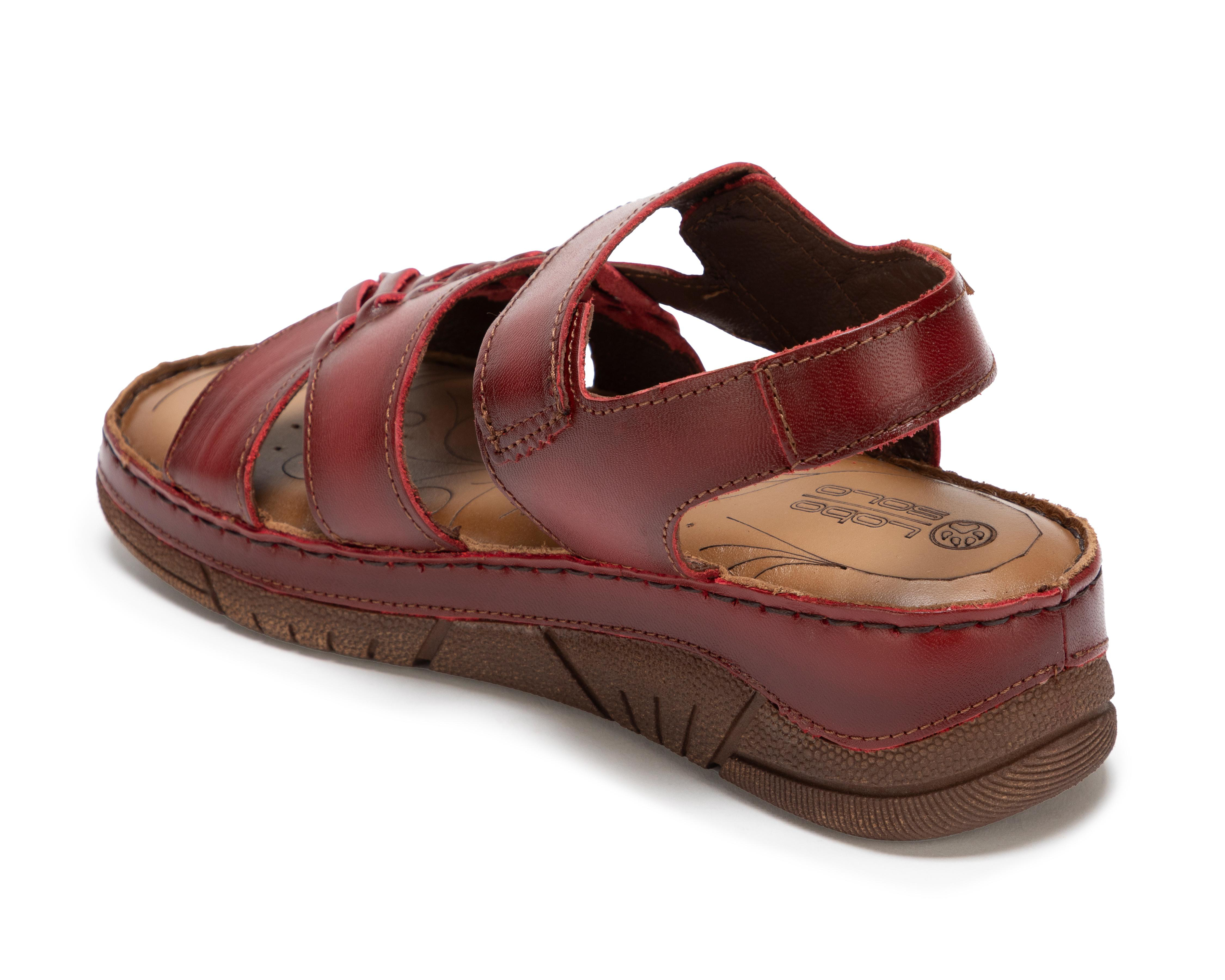 Foto 4 pulgar | Sandalias Confort Lobo Solo de Piel para Mujer