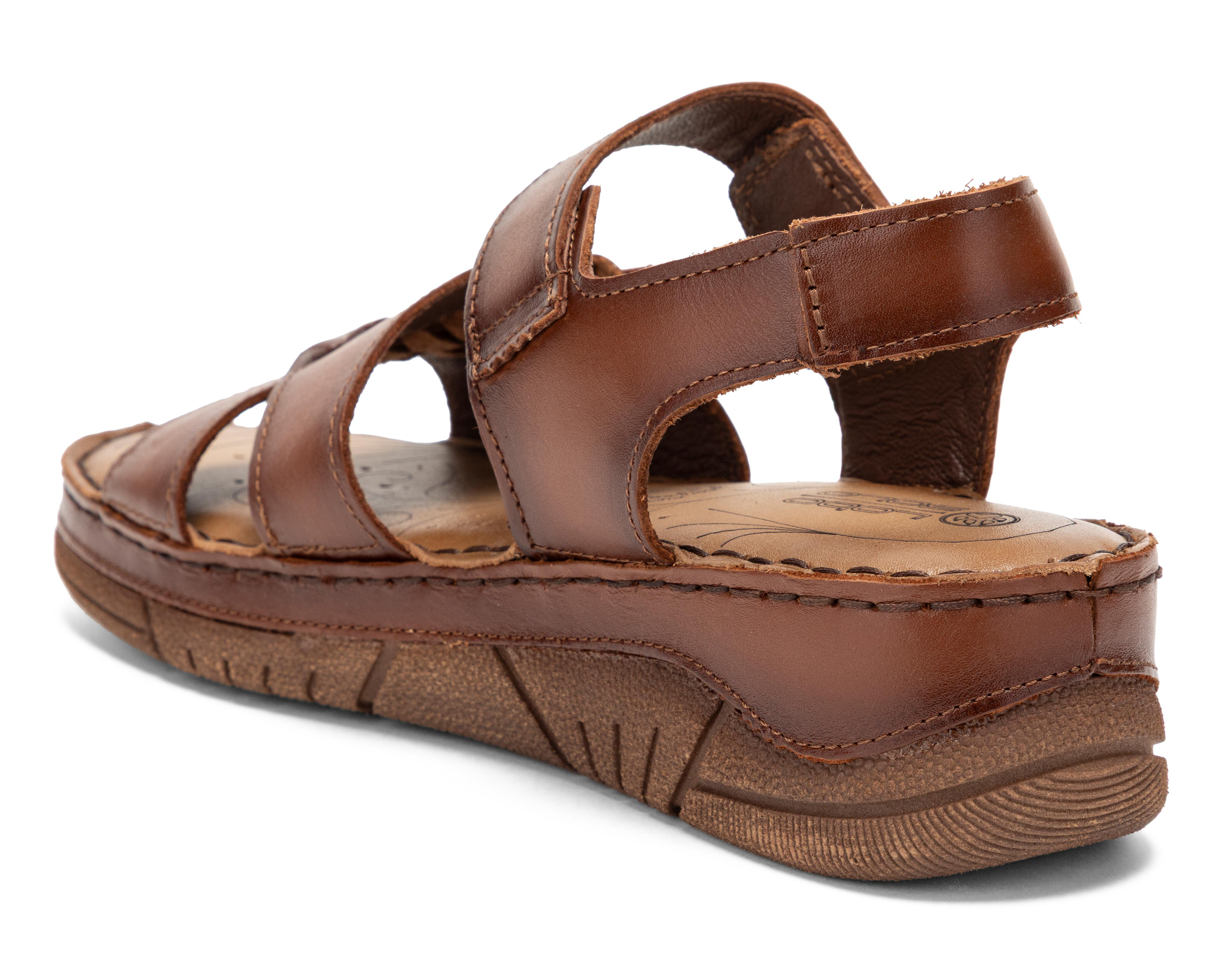 Foto 4 pulgar | Sandalias Confort Lobo Solo de Piel para Mujer