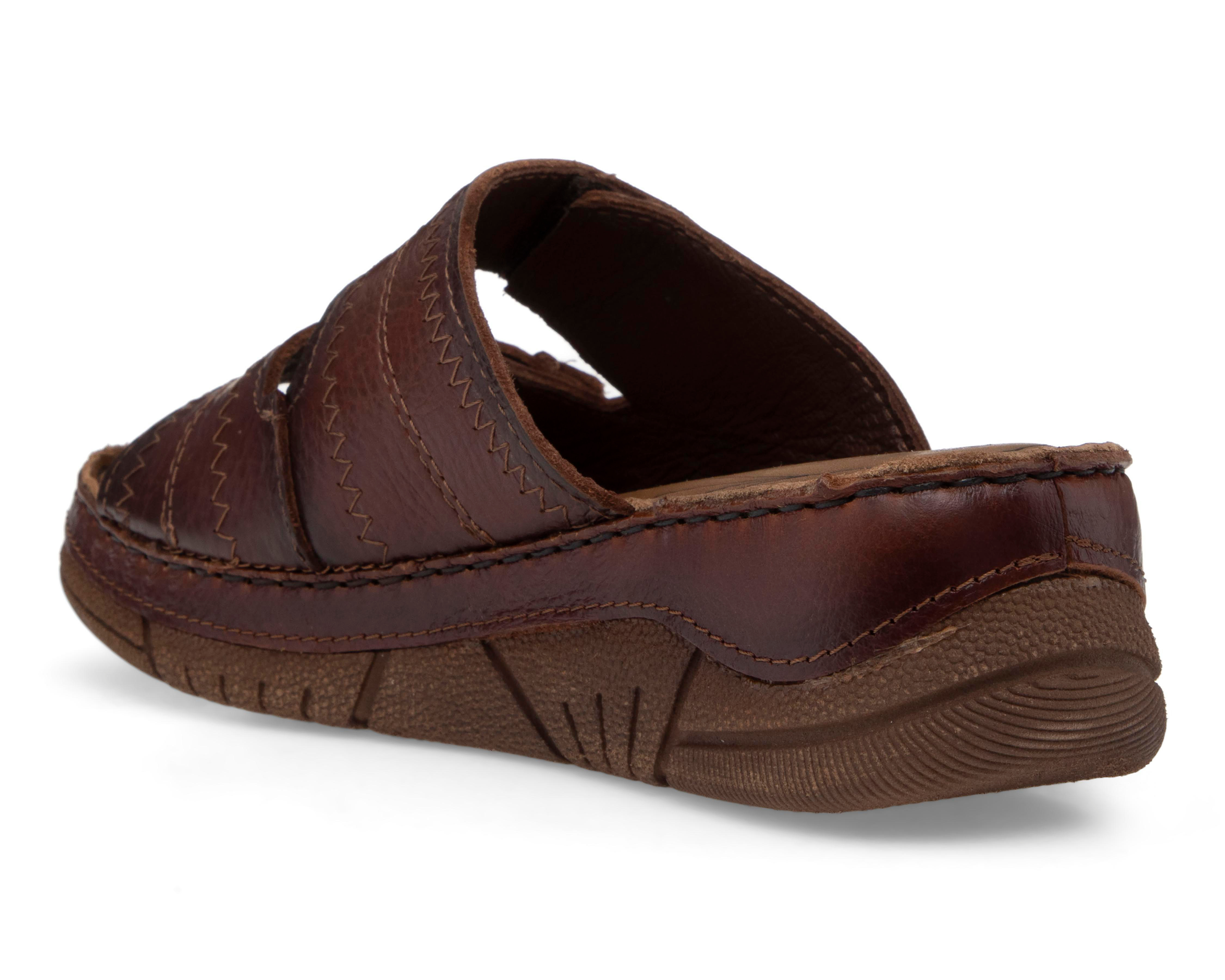 Foto 4 pulgar | Sandalias Confort Lobo Solo de Piel para Mujer