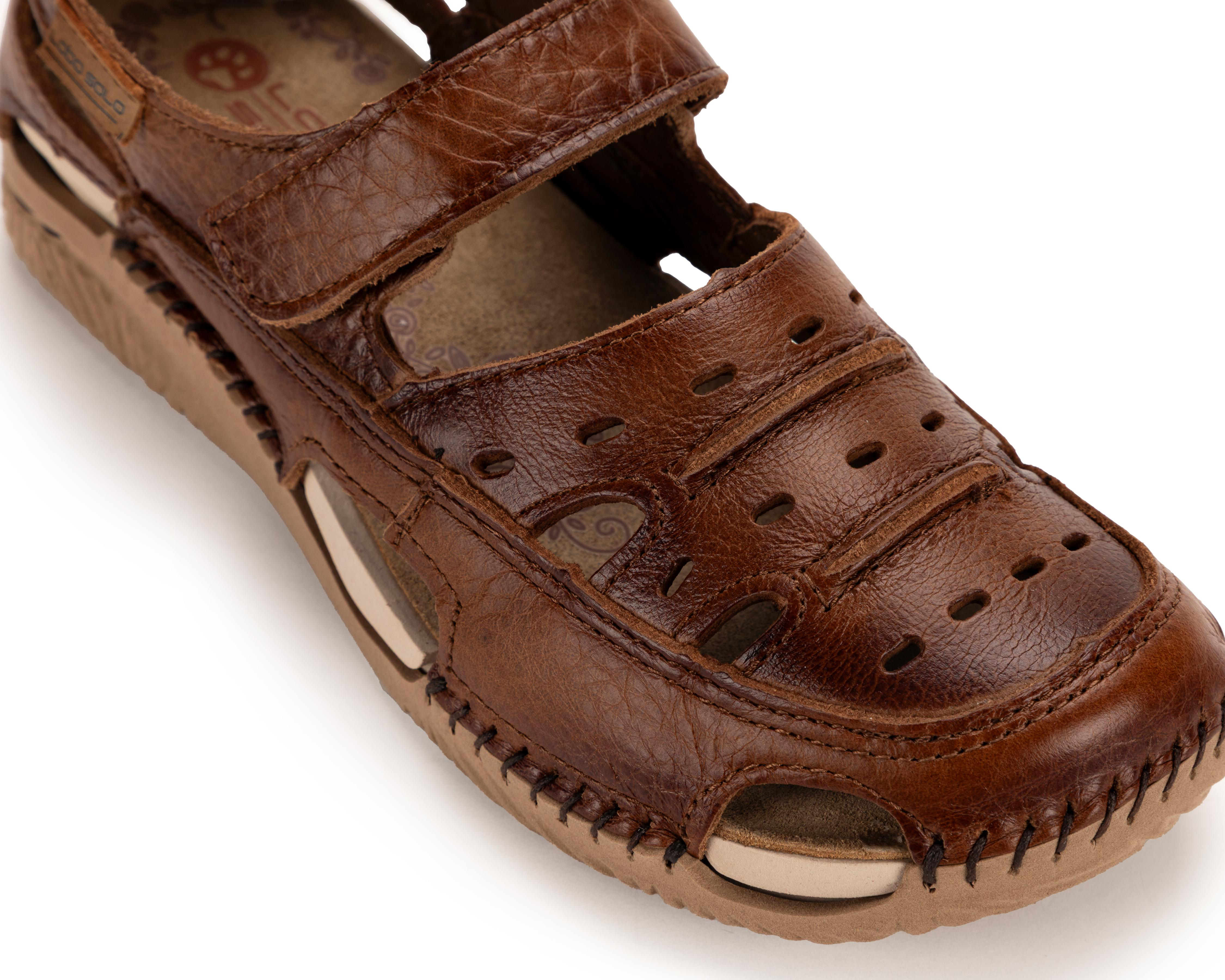 Foto 7 pulgar | Sandalias Confort Lobo Solo de Piel para Mujer