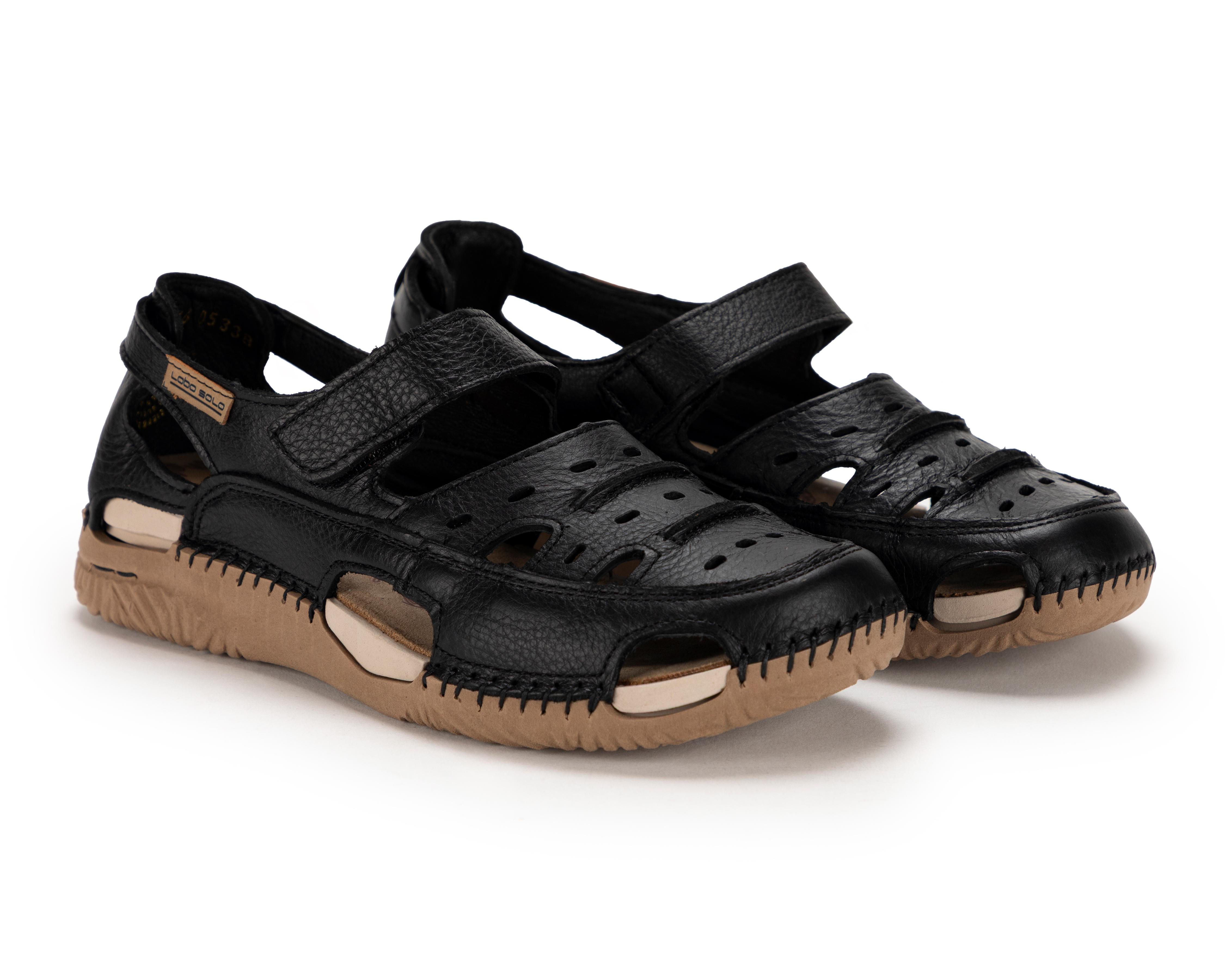 Sandalias Confort Lobo Solo de Piel para Mujer