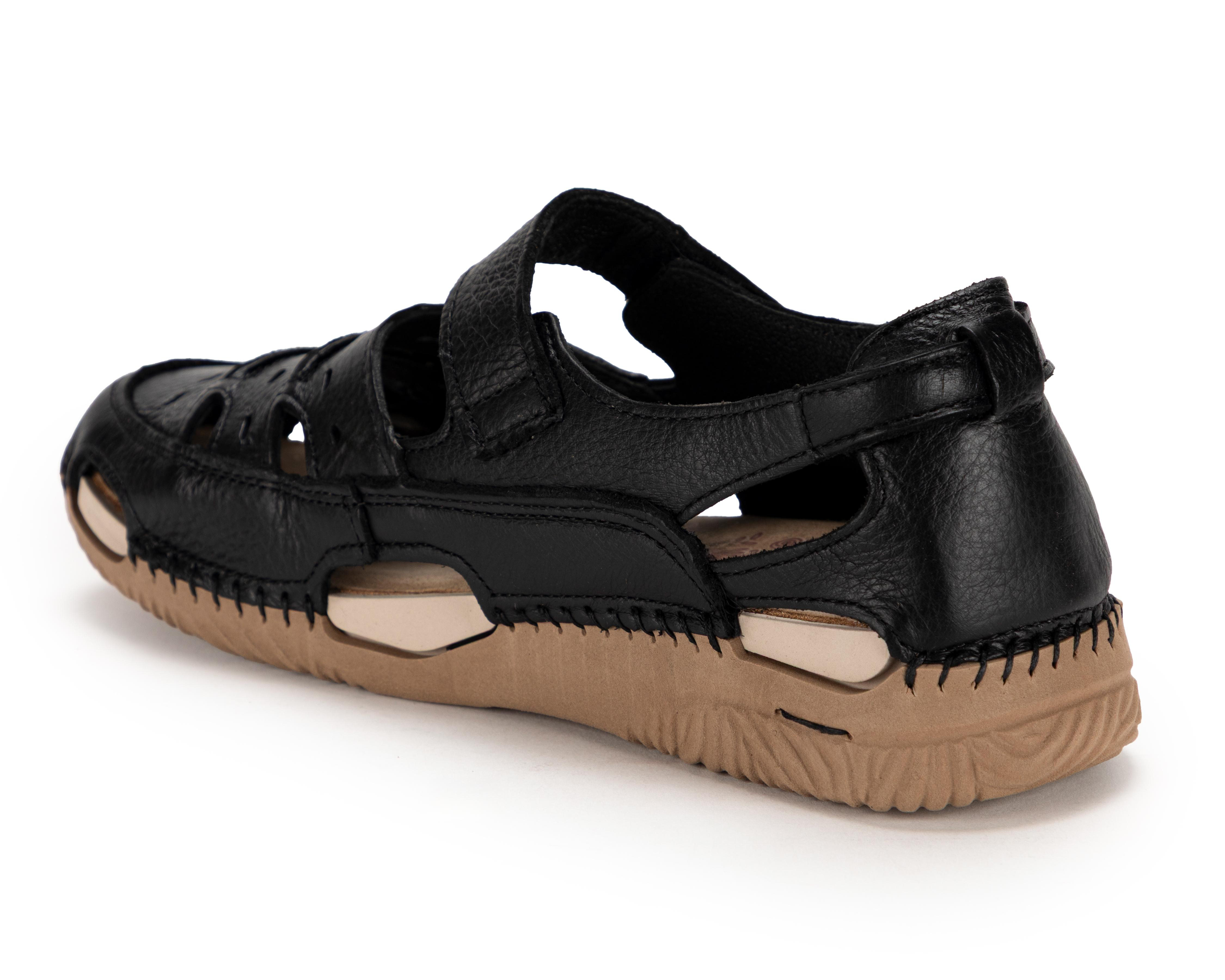 Foto 4 pulgar | Sandalias Confort Lobo Solo de Piel para Mujer