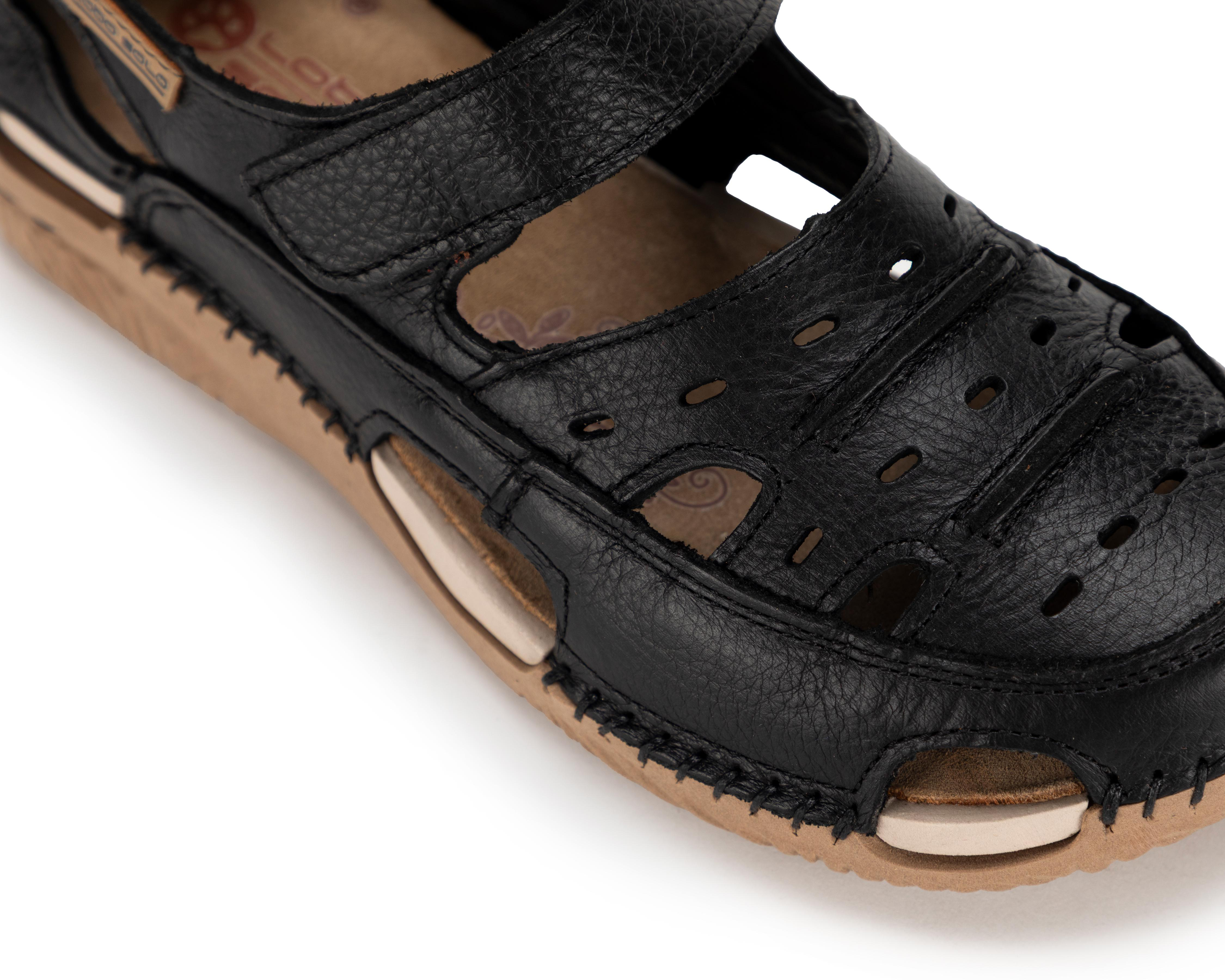 Foto 7 pulgar | Sandalias Confort Lobo Solo de Piel para Mujer