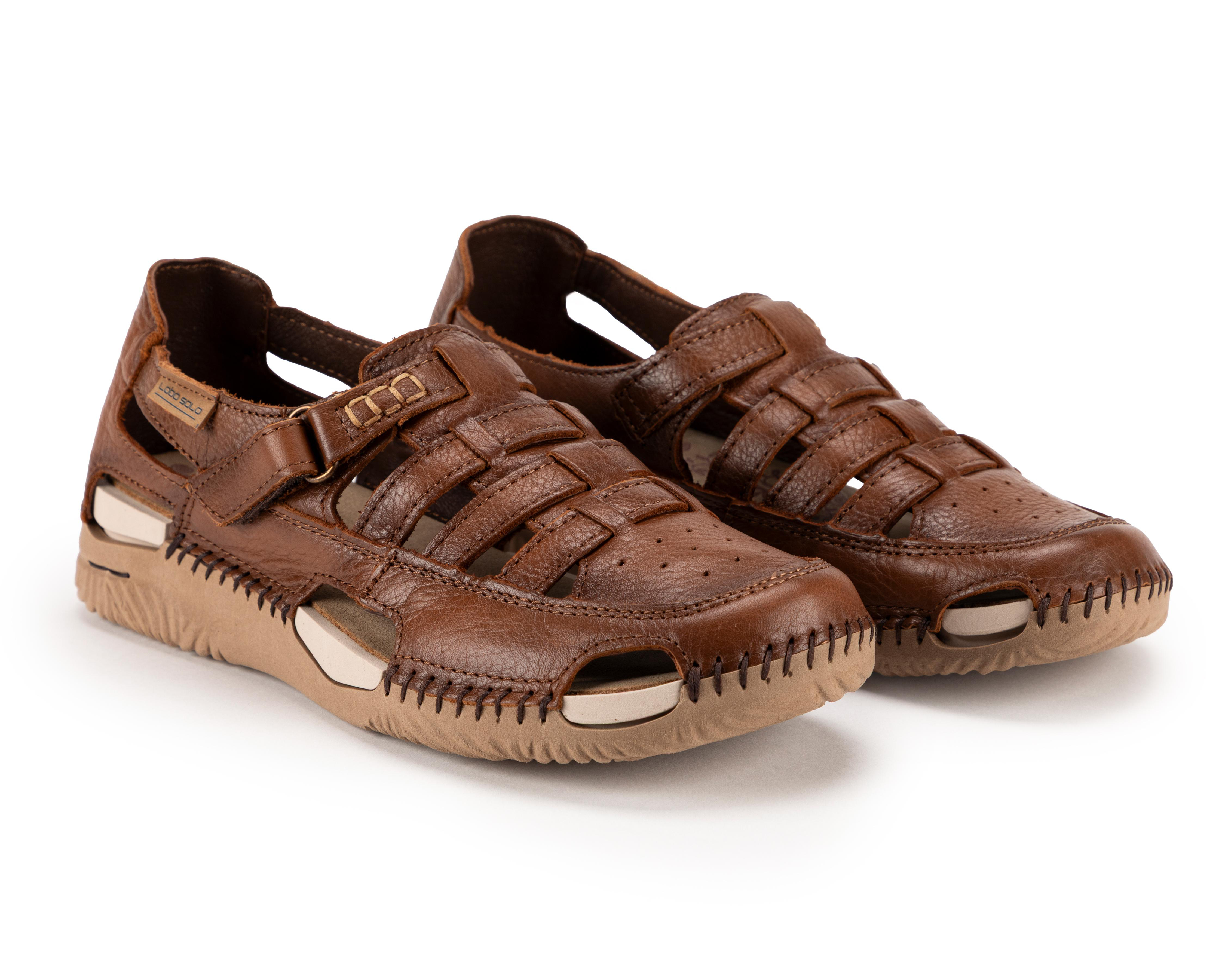 Foto 1 | Sandalias Confort Lobo Solo de Piel para Mujer