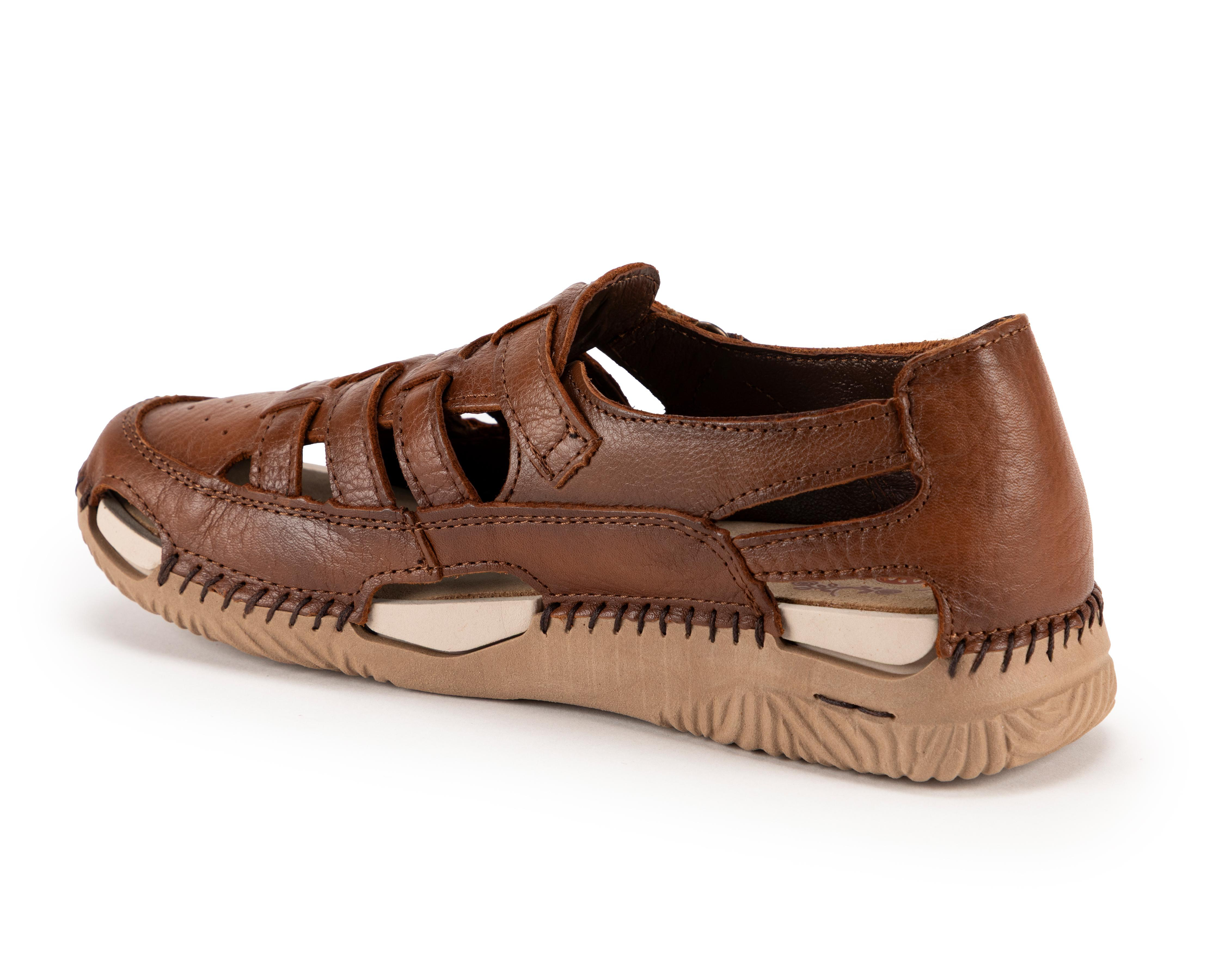 Foto 4 pulgar | Sandalias Confort Lobo Solo de Piel para Mujer