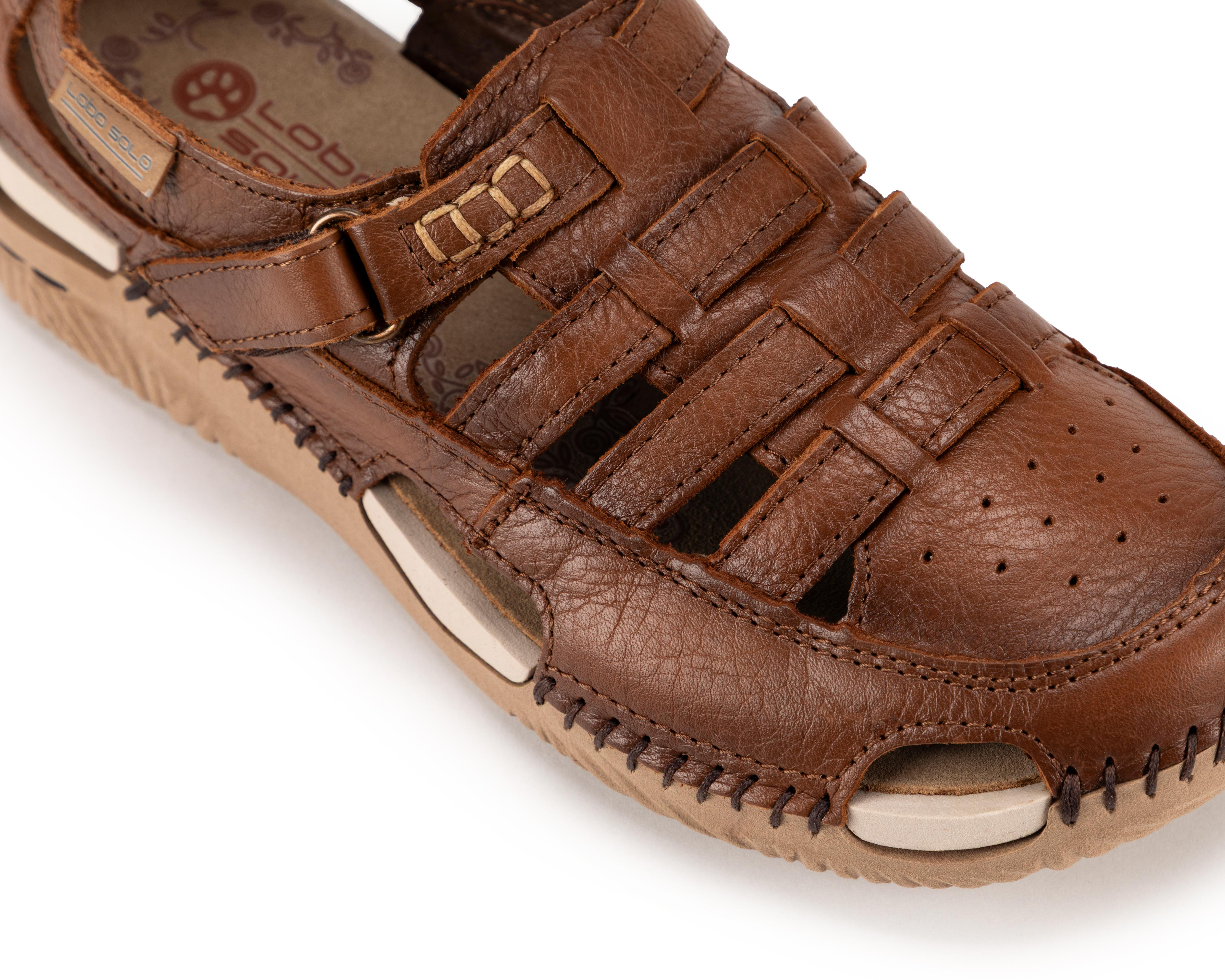 Foto 7 pulgar | Sandalias Confort Lobo Solo de Piel para Mujer
