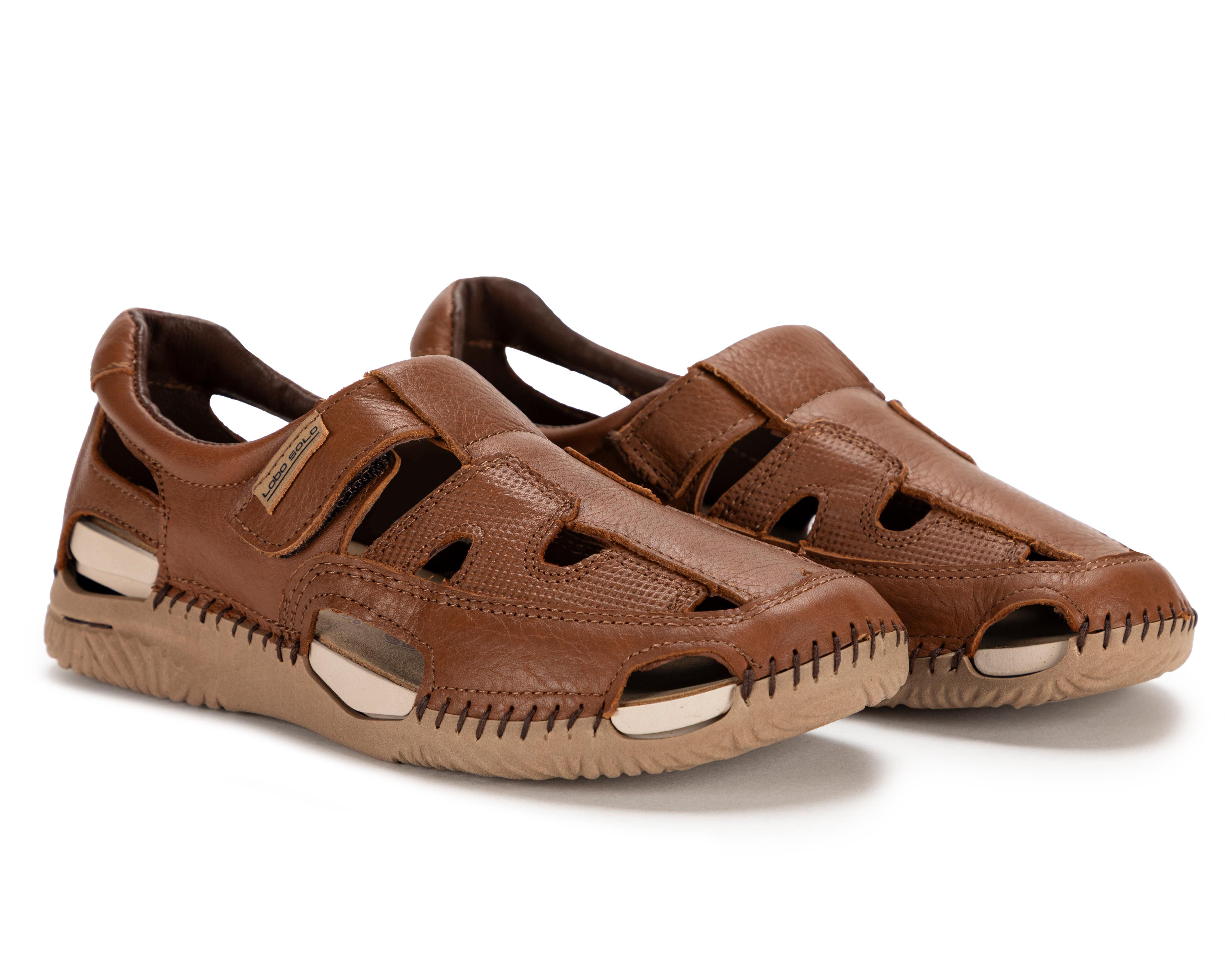 Foto 1 | Sandalias Confort Lobo Solo de Piel para Mujer