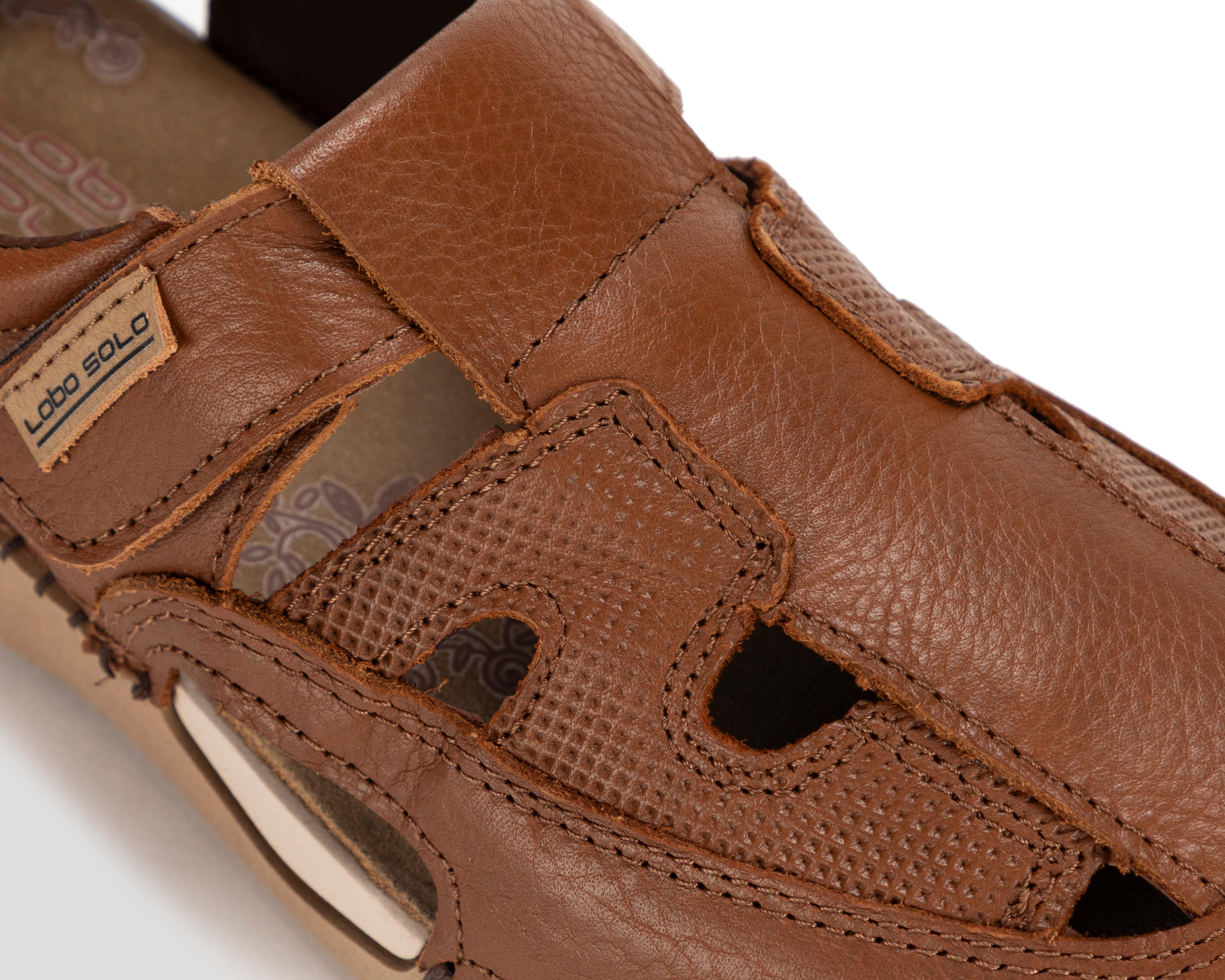Foto 7 pulgar | Sandalias Confort Lobo Solo de Piel para Mujer