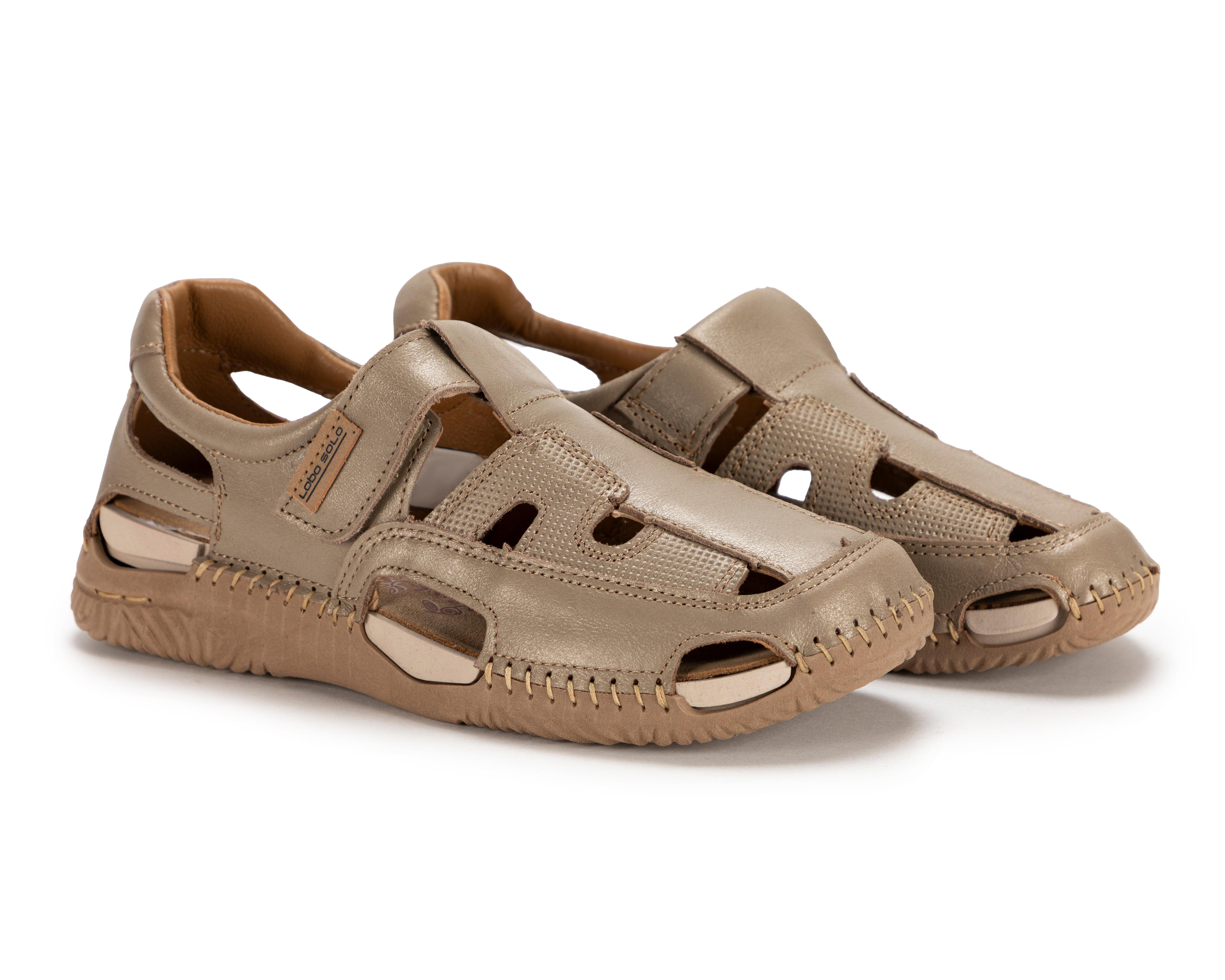 Foto 2 pulgar | Sandalias Confort Lobo Solo de Piel para Mujer