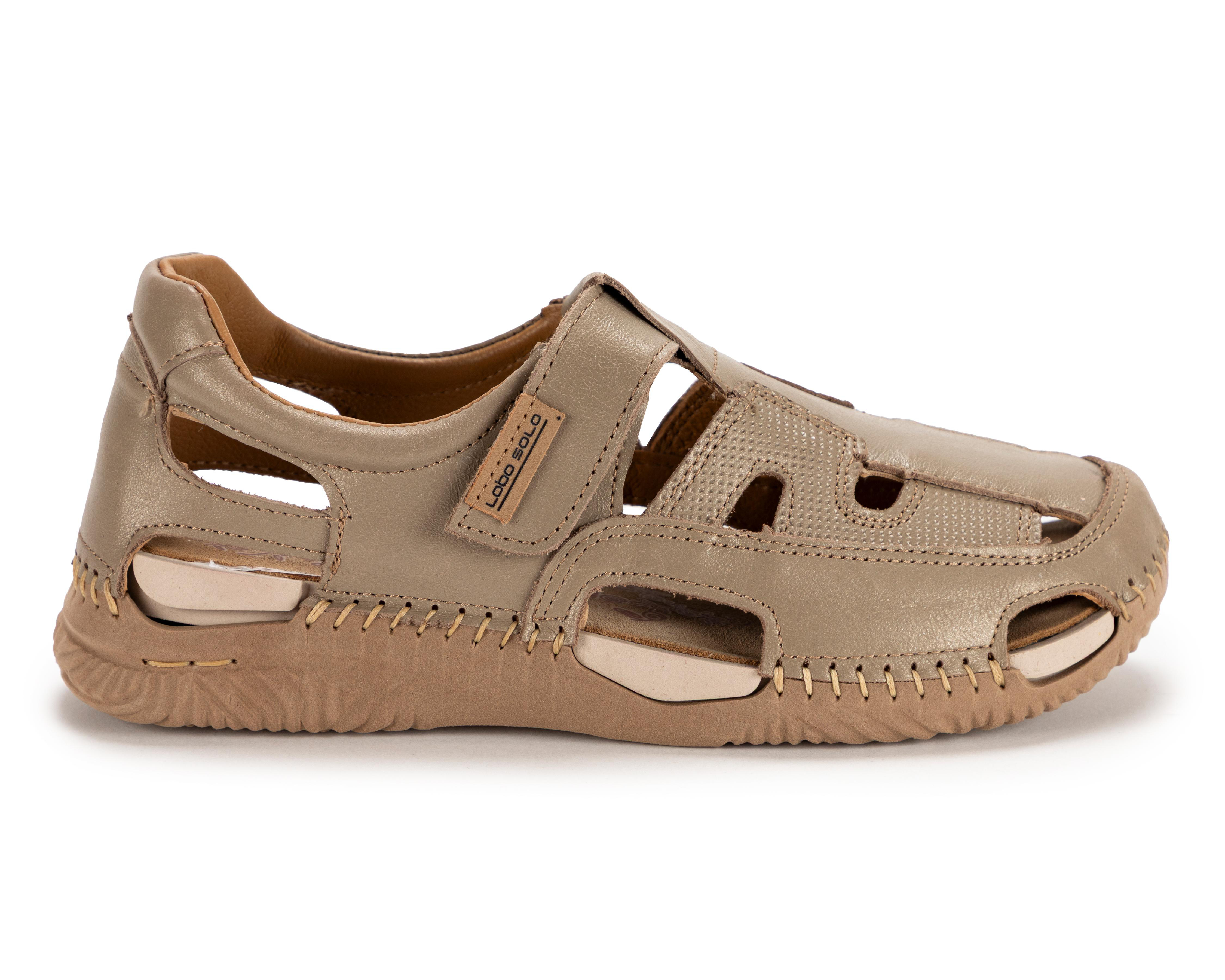 Foto 3 pulgar | Sandalias Confort Lobo Solo de Piel para Mujer
