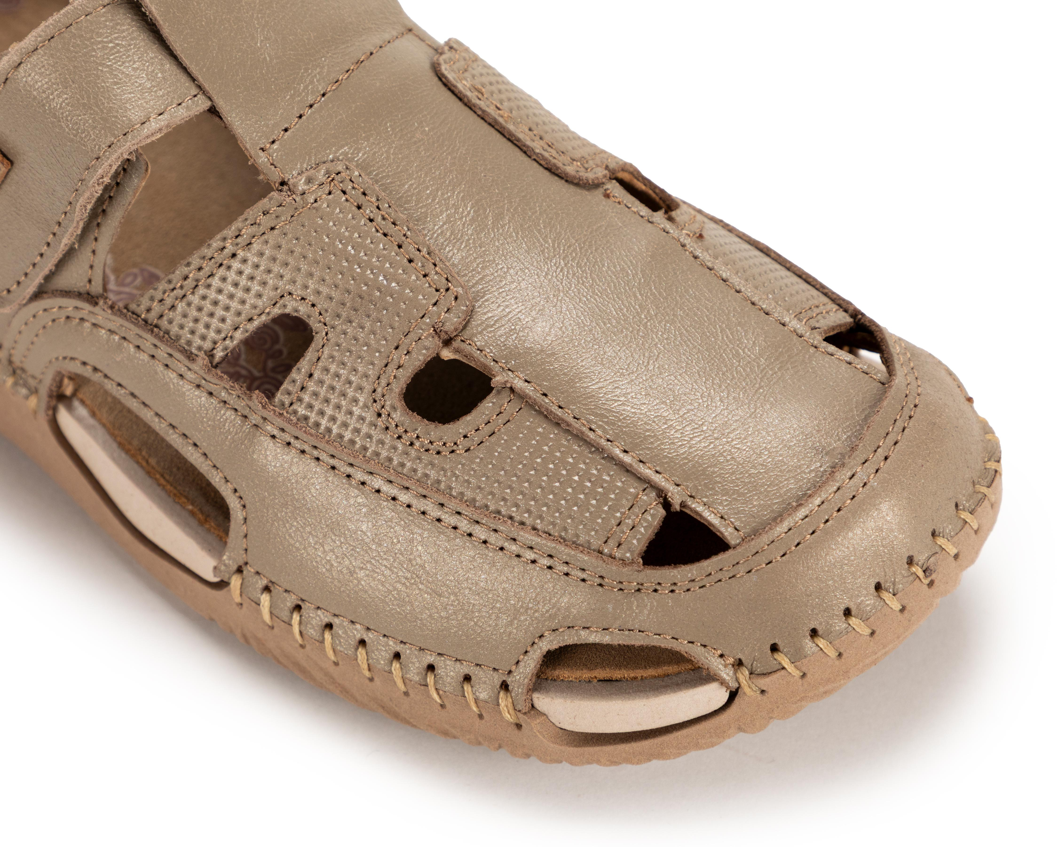 Foto 7 pulgar | Sandalias Confort Lobo Solo de Piel para Mujer