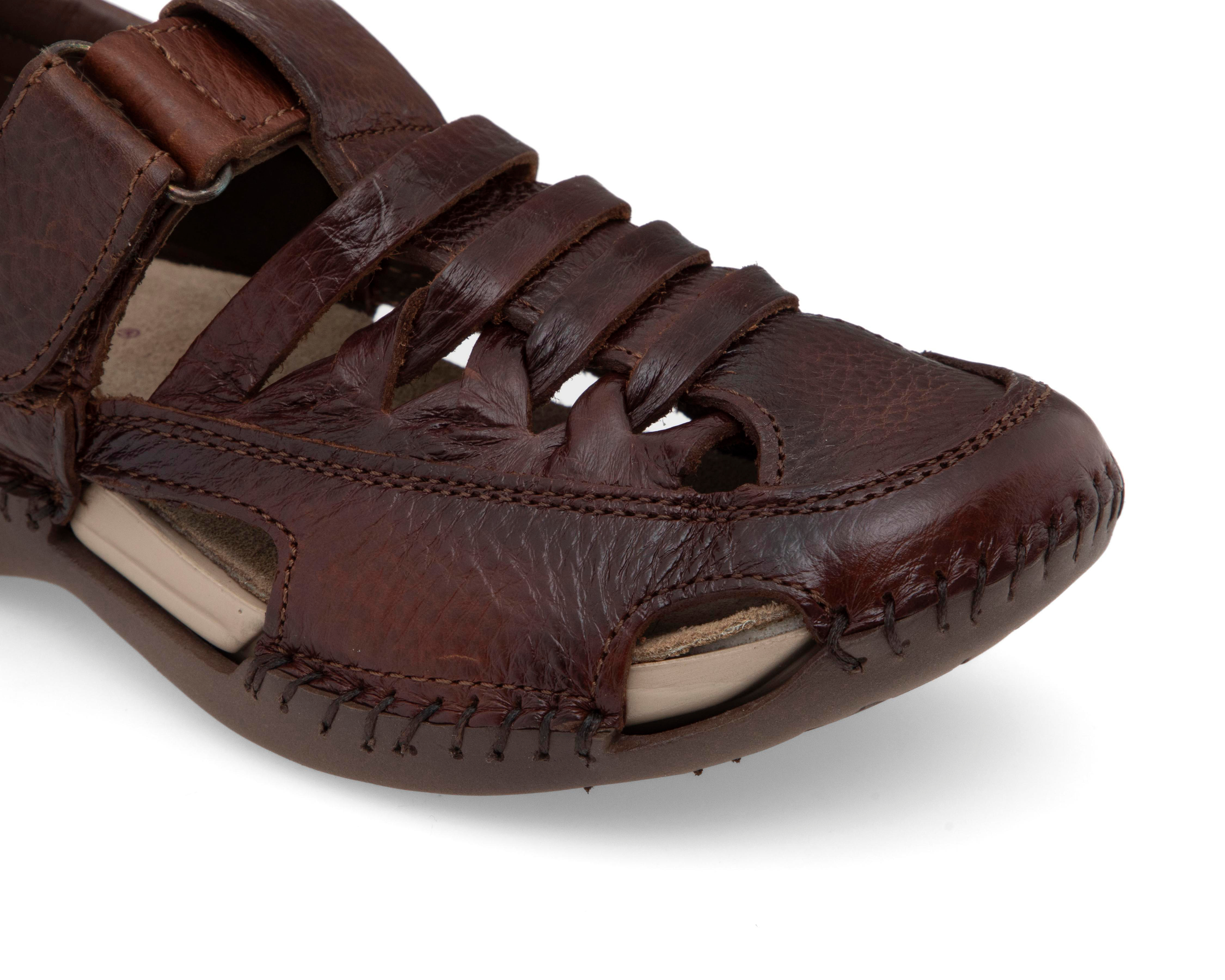 Foto 7 pulgar | Sandalias Confort Lobo Solo de Piel para Mujer