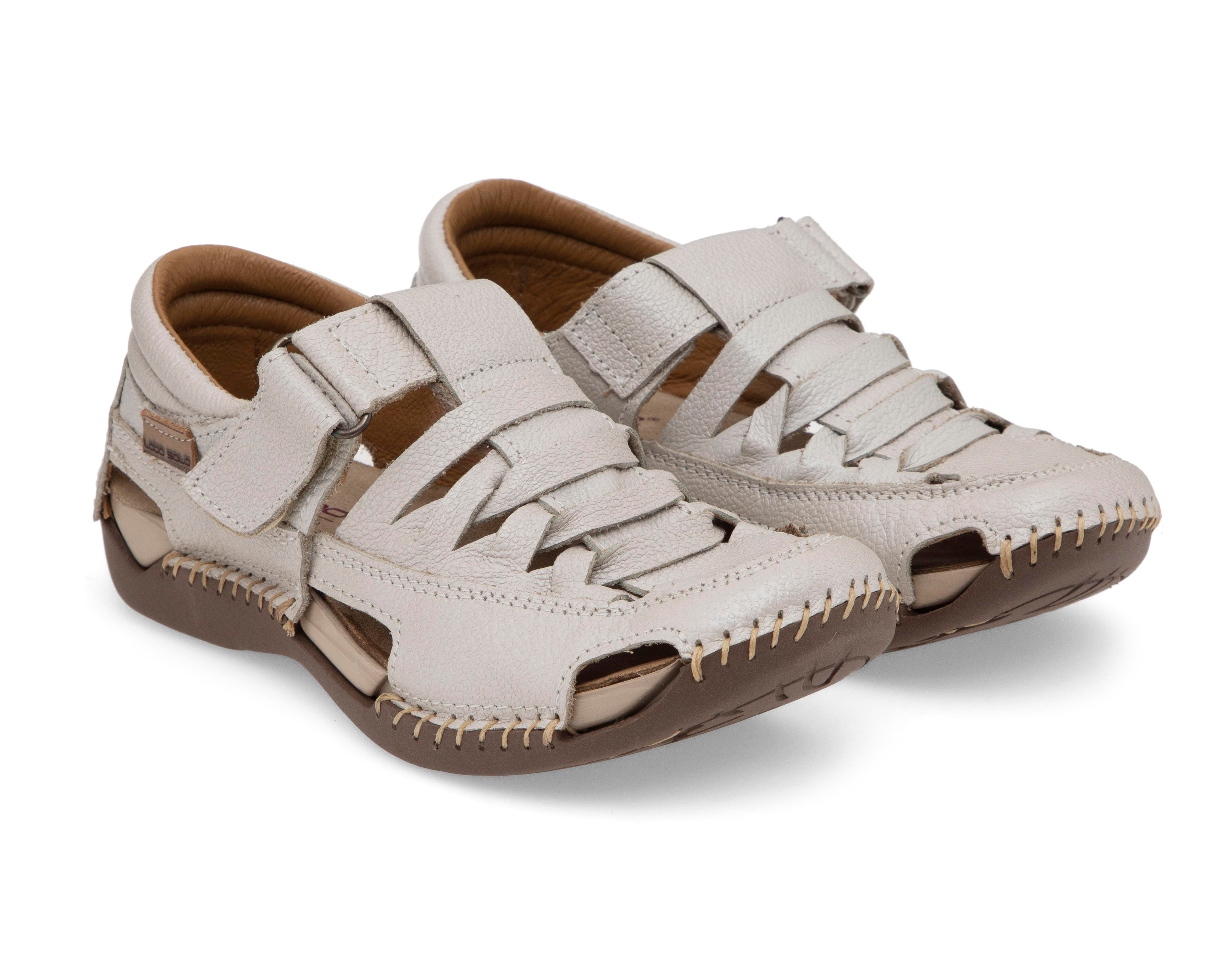 Foto 2 pulgar | Sandalias Confort Lobo Solo de Piel para Mujer