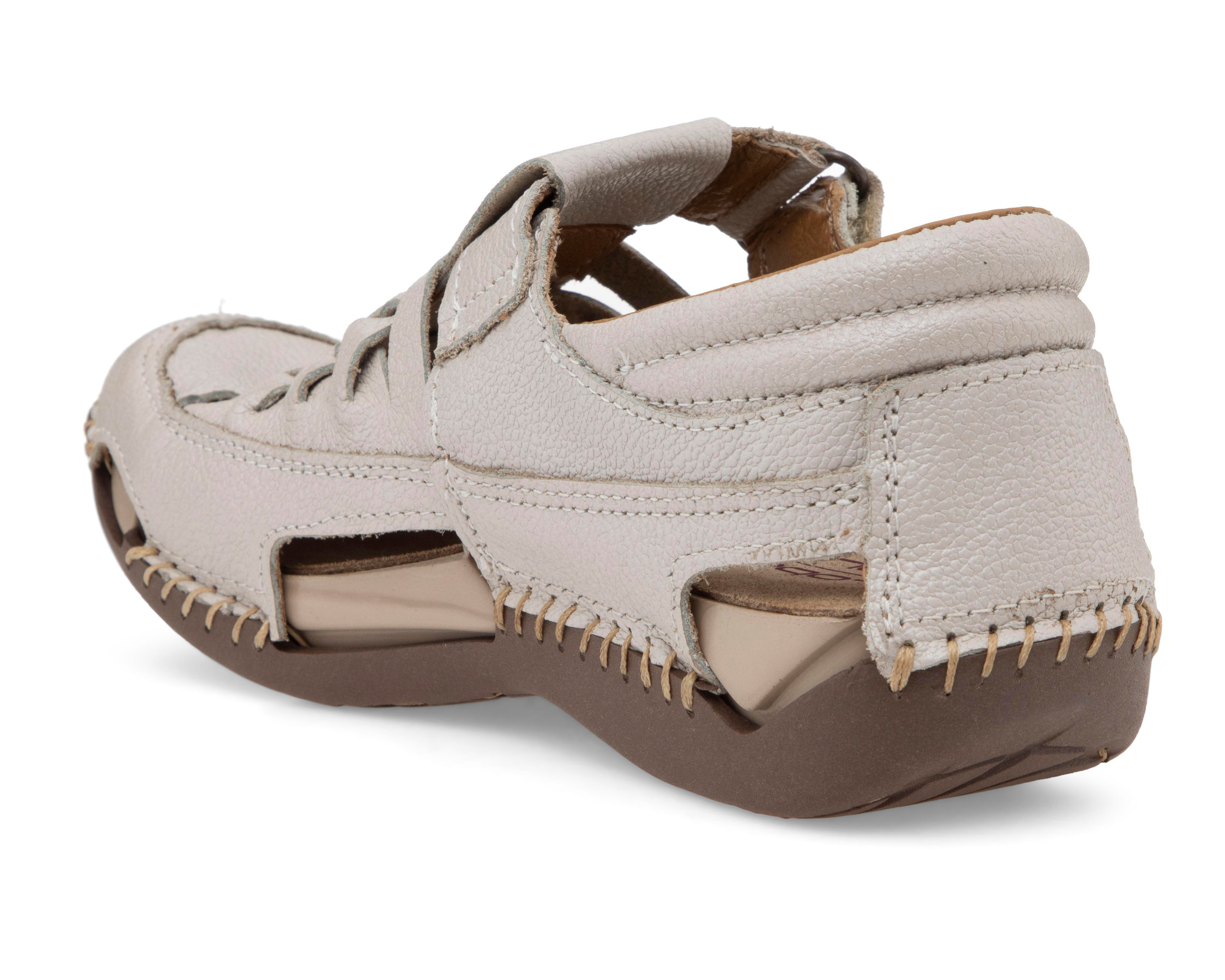 Foto 4 pulgar | Sandalias Confort Lobo Solo de Piel para Mujer