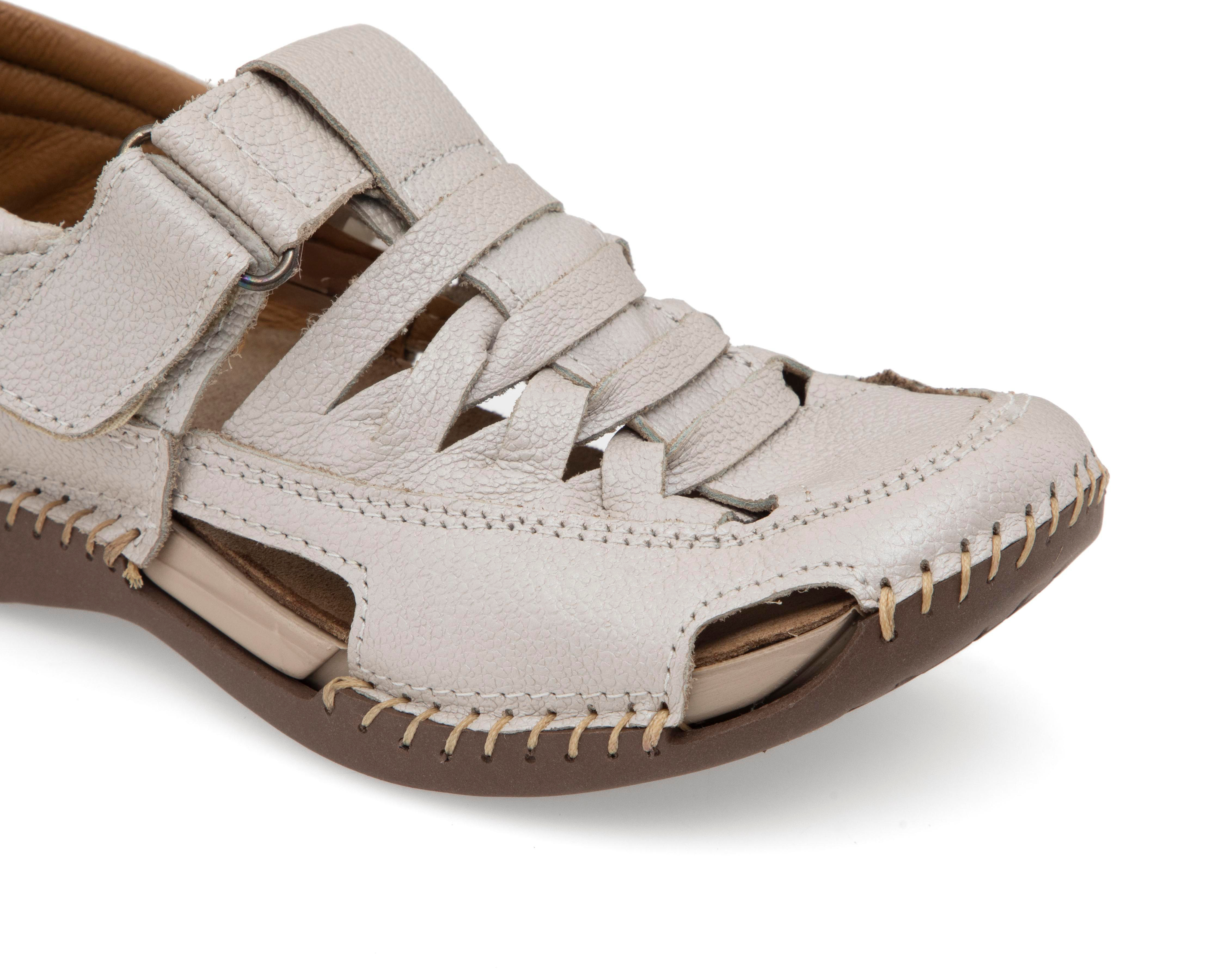 Foto 7 pulgar | Sandalias Confort Lobo Solo de Piel para Mujer
