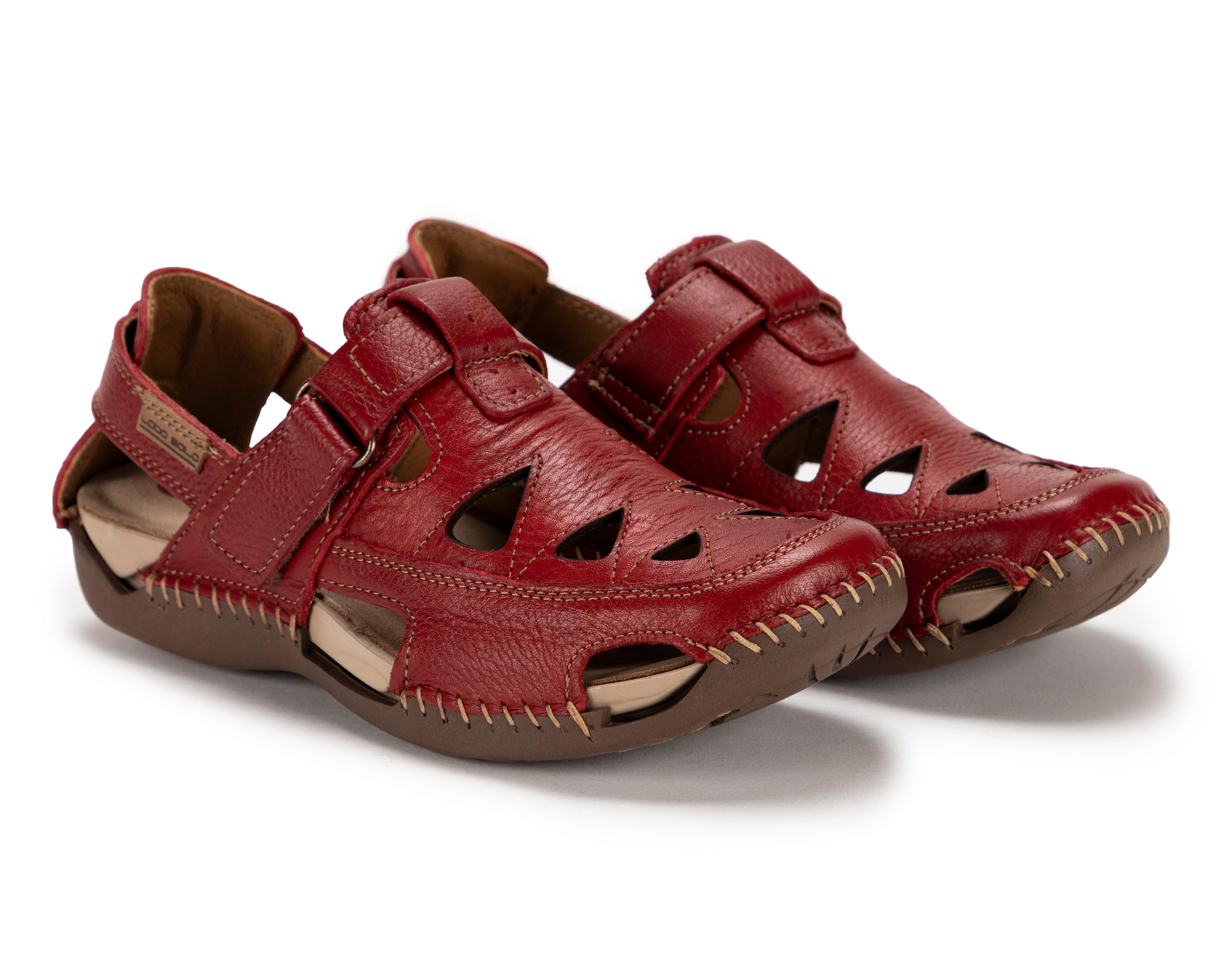 Foto 2 pulgar | Sandalias Confort Lobo Solo de Piel para Mujer