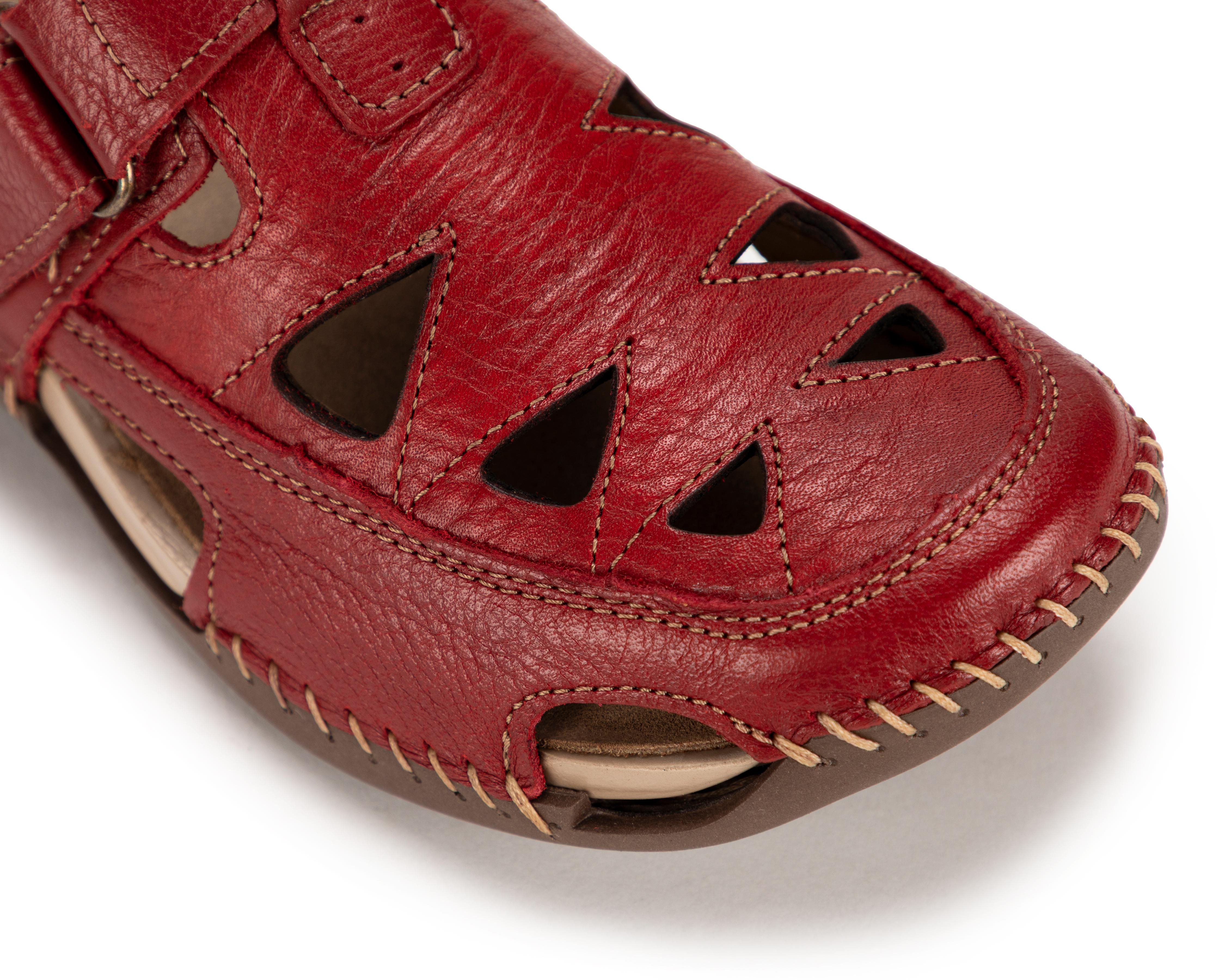 Foto 7 pulgar | Sandalias Confort Lobo Solo de Piel para Mujer