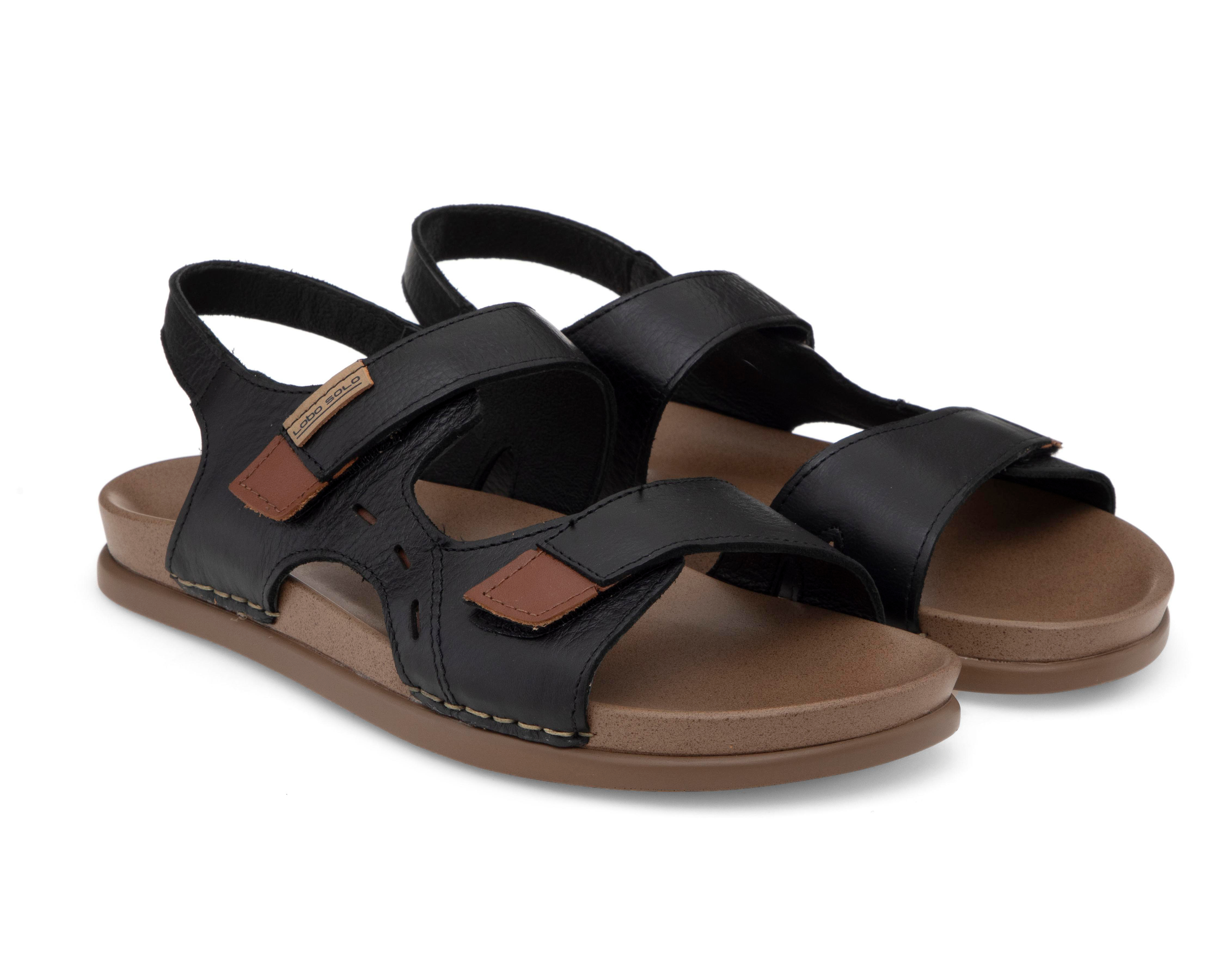 Foto 1 | Sandalias Confort Lobo Solo de Piel para Mujer