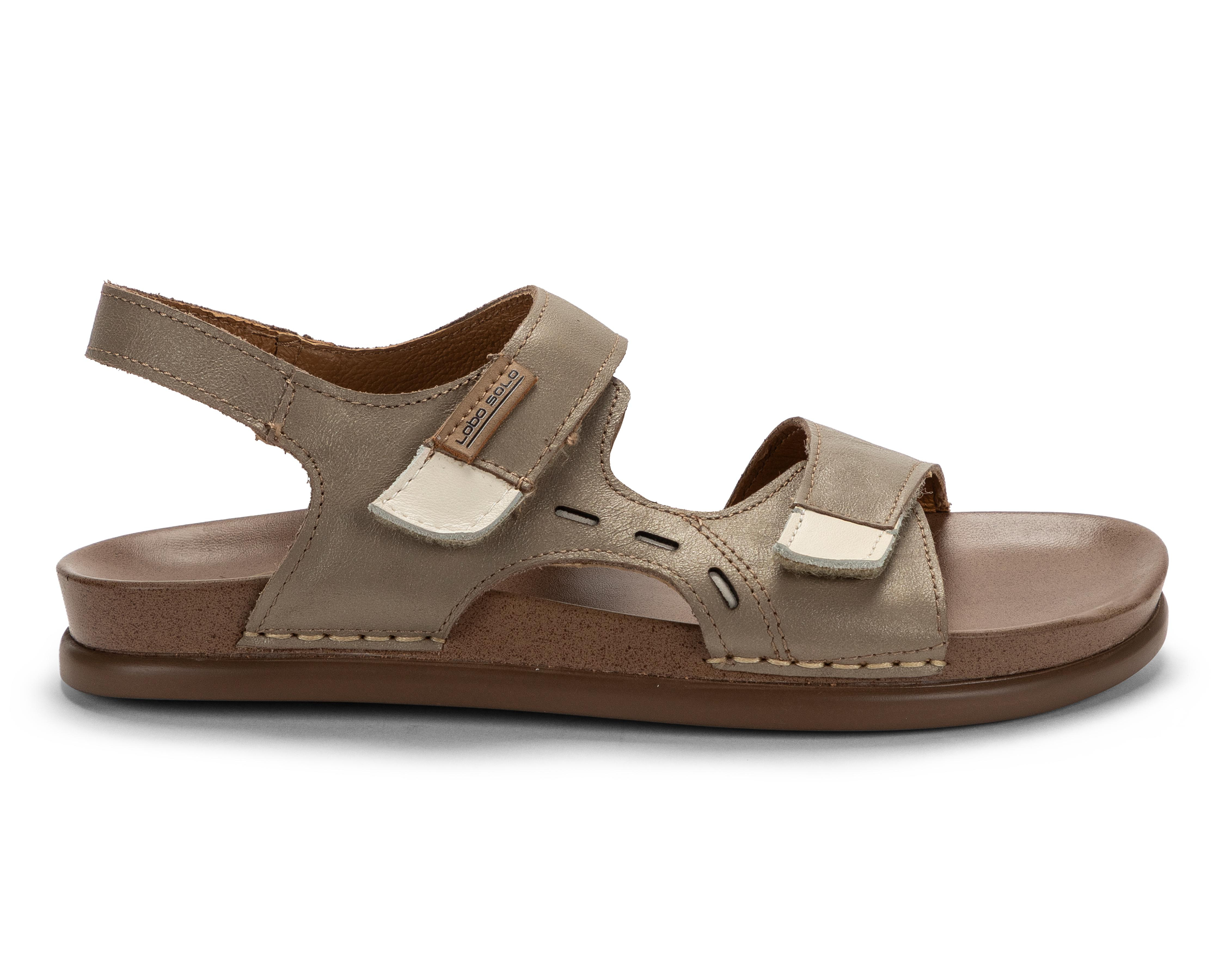 Foto 3 pulgar | Sandalias Confort Lobo Solo de Piel para Mujer