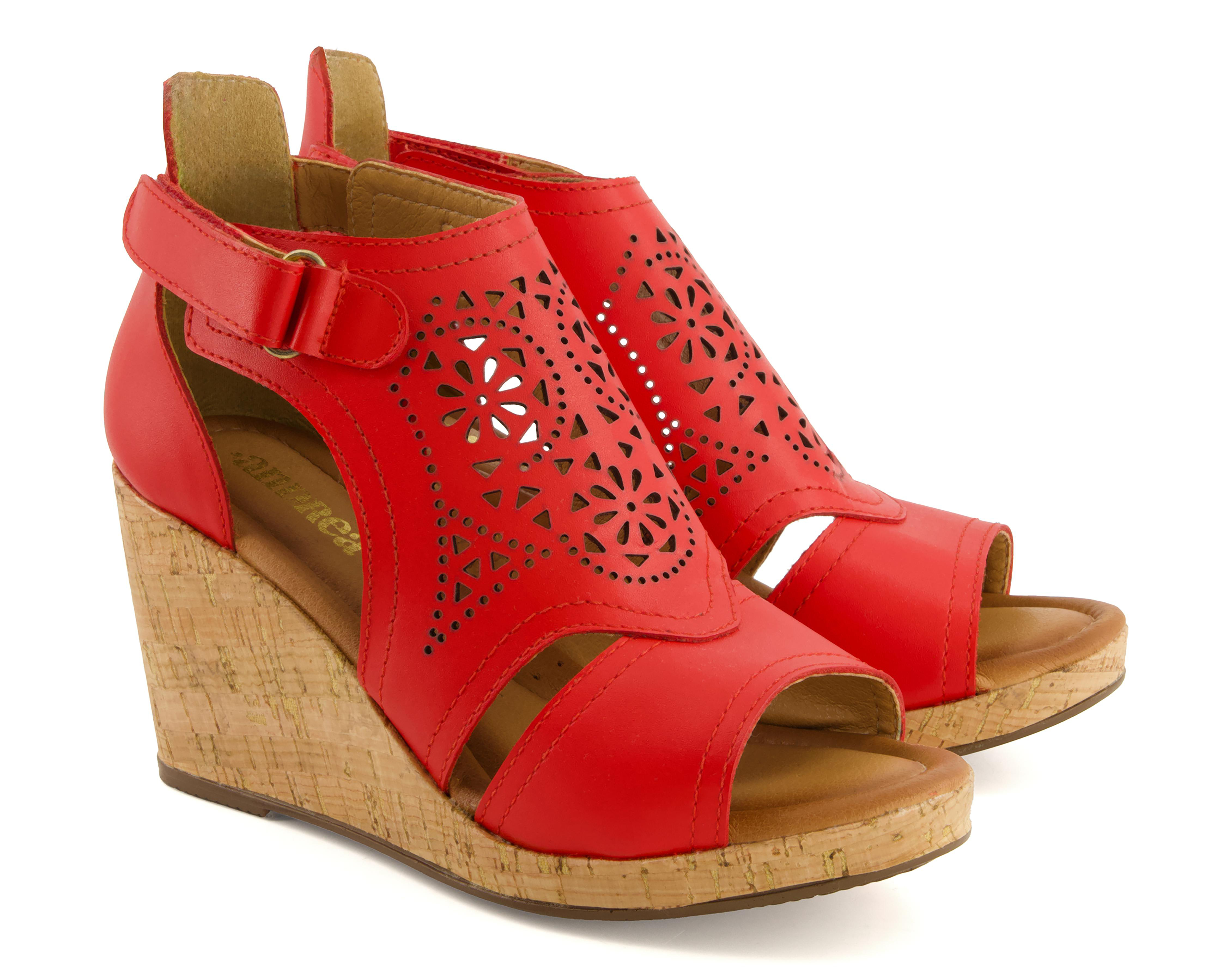 Foto 1 | Sandalias de Tacón Andrea de Piel para Mujer