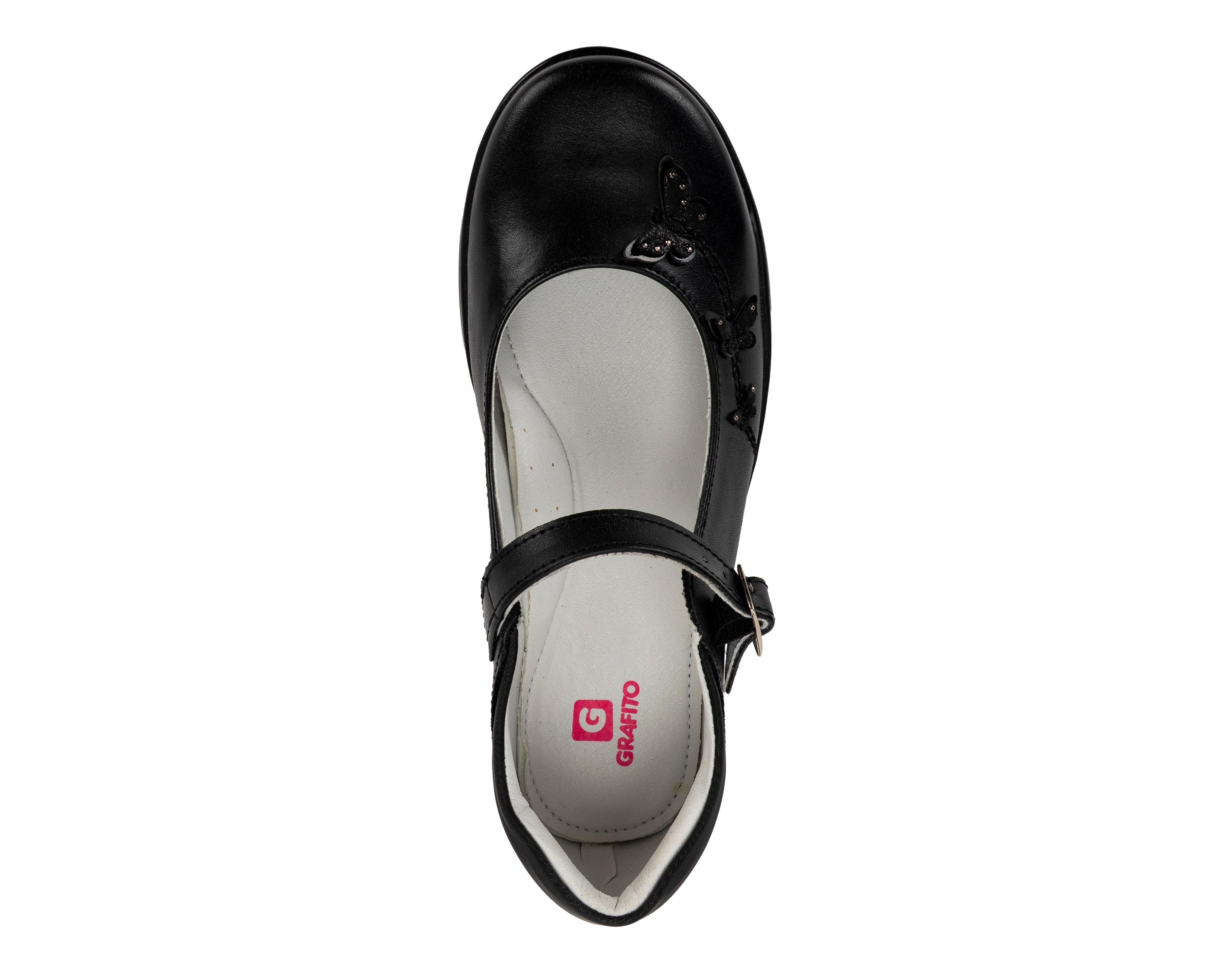 Foto 5 | Zapatos Escolares Grafito de Piel para Niña