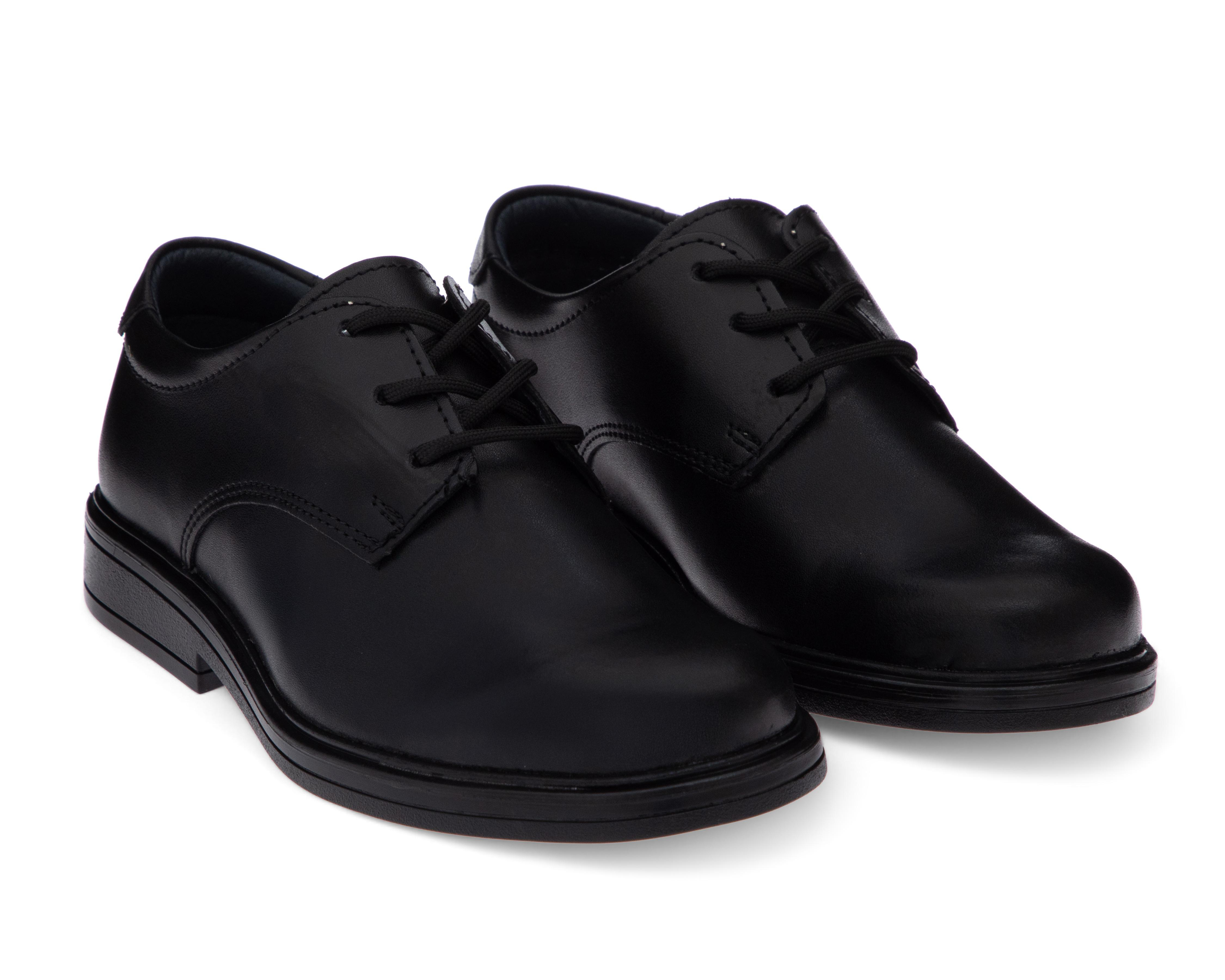 Zapatos Escolares Grafito de Piel para Niño $529