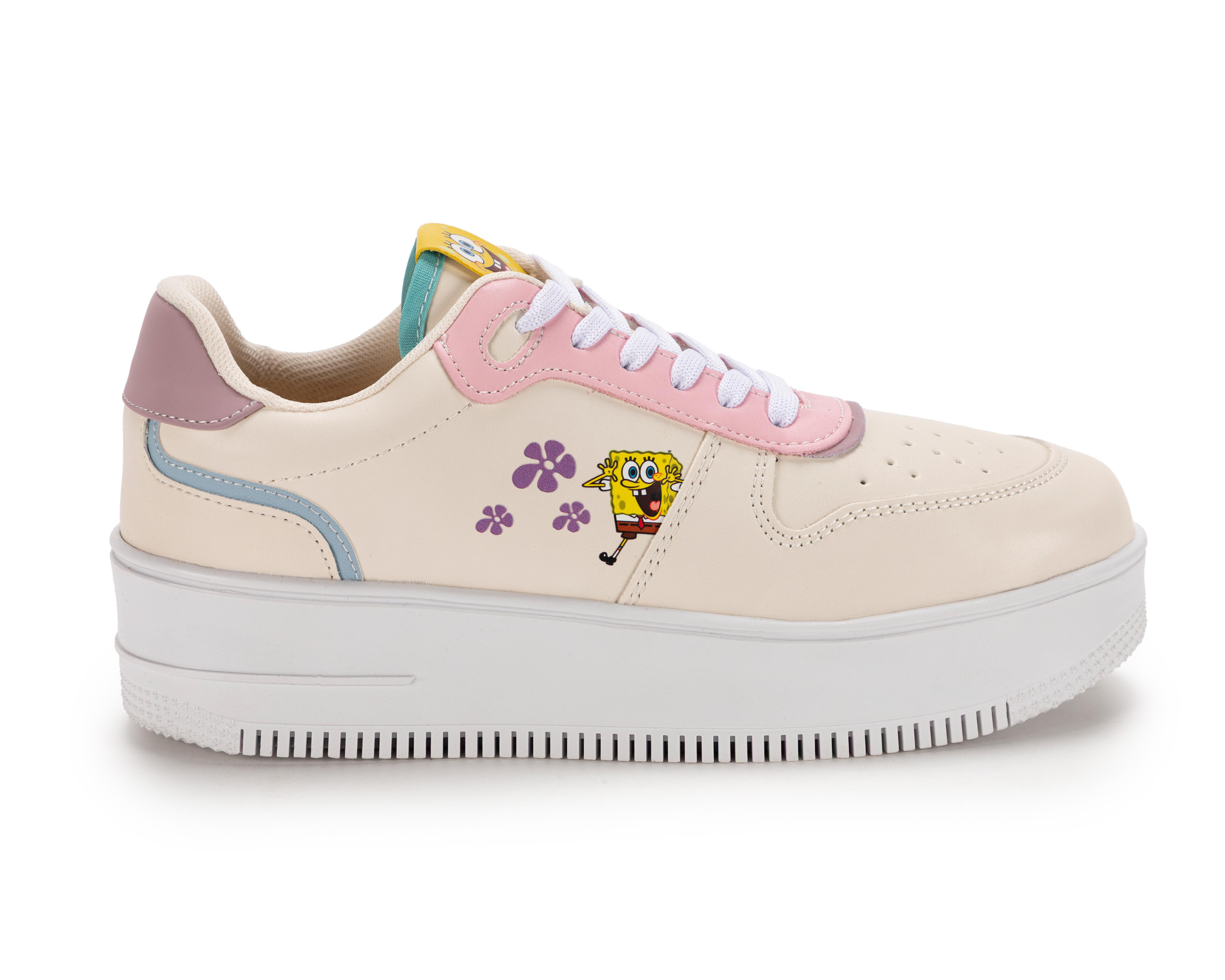 Foto 3 pulgar | Tenis Casuales Bob Esponja para Mujer