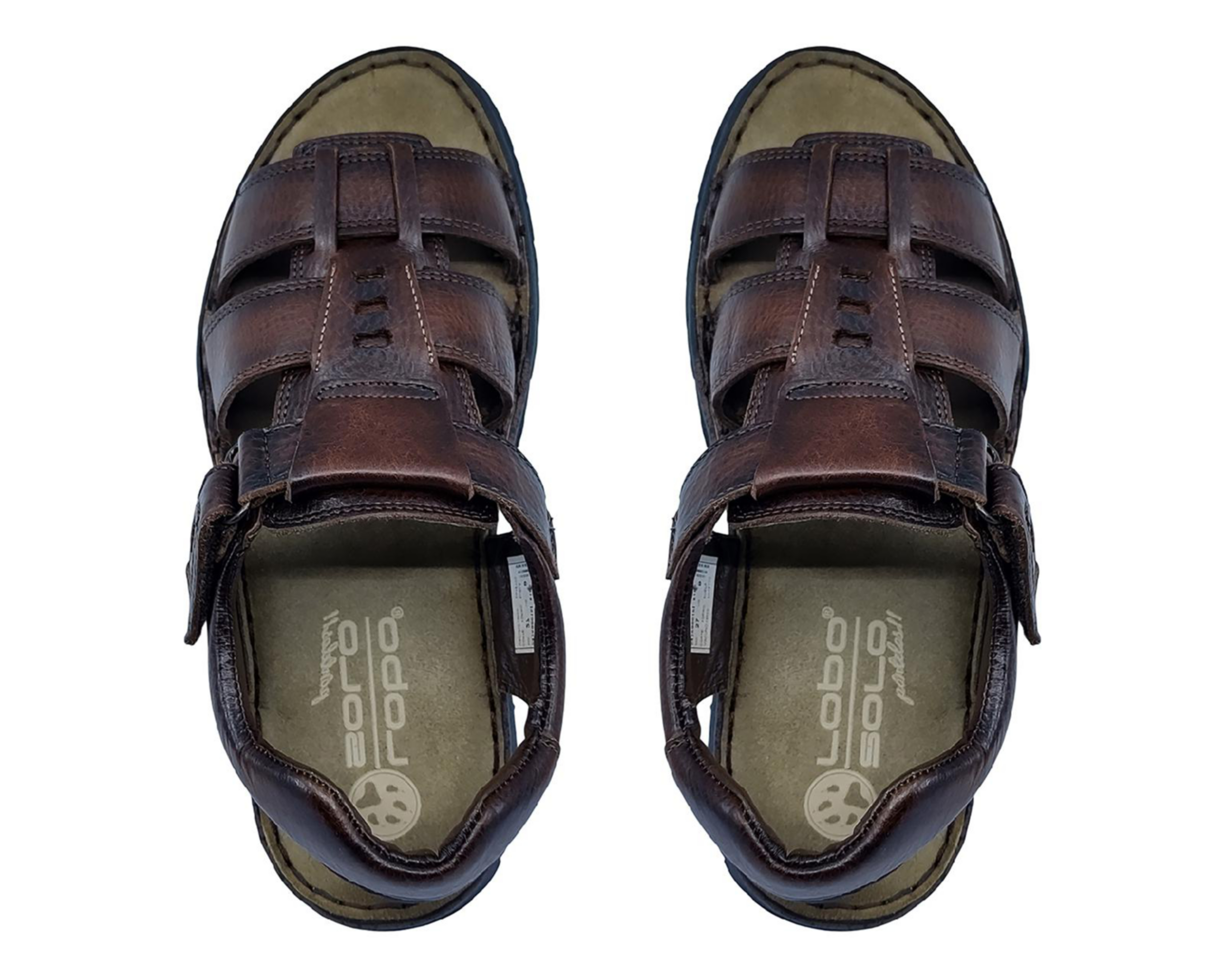 Foto 4 pulgar | Sandalias Confort Lobo Solo de Piel para Hombre