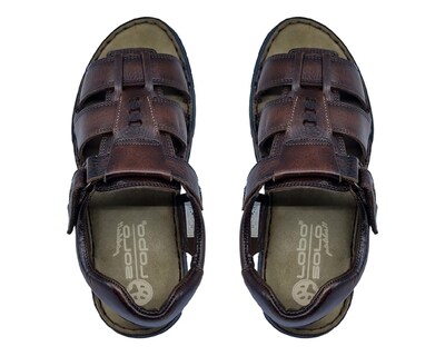 Foto 3 | Sandalias Confort Lobo Solo de Piel para Hombre