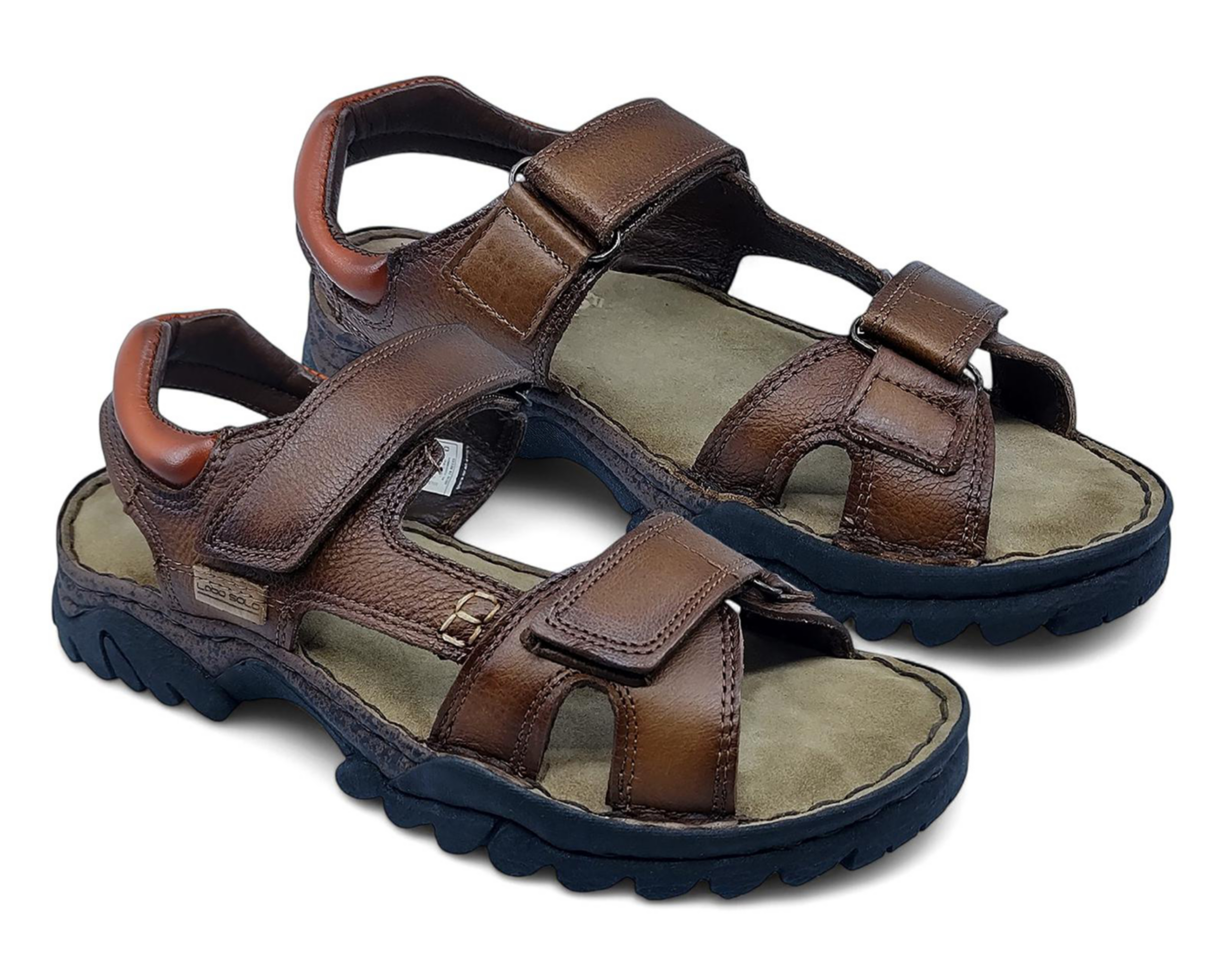 Foto 2 pulgar | Sandalias Confort Lobo Solo de Piel para Hombre