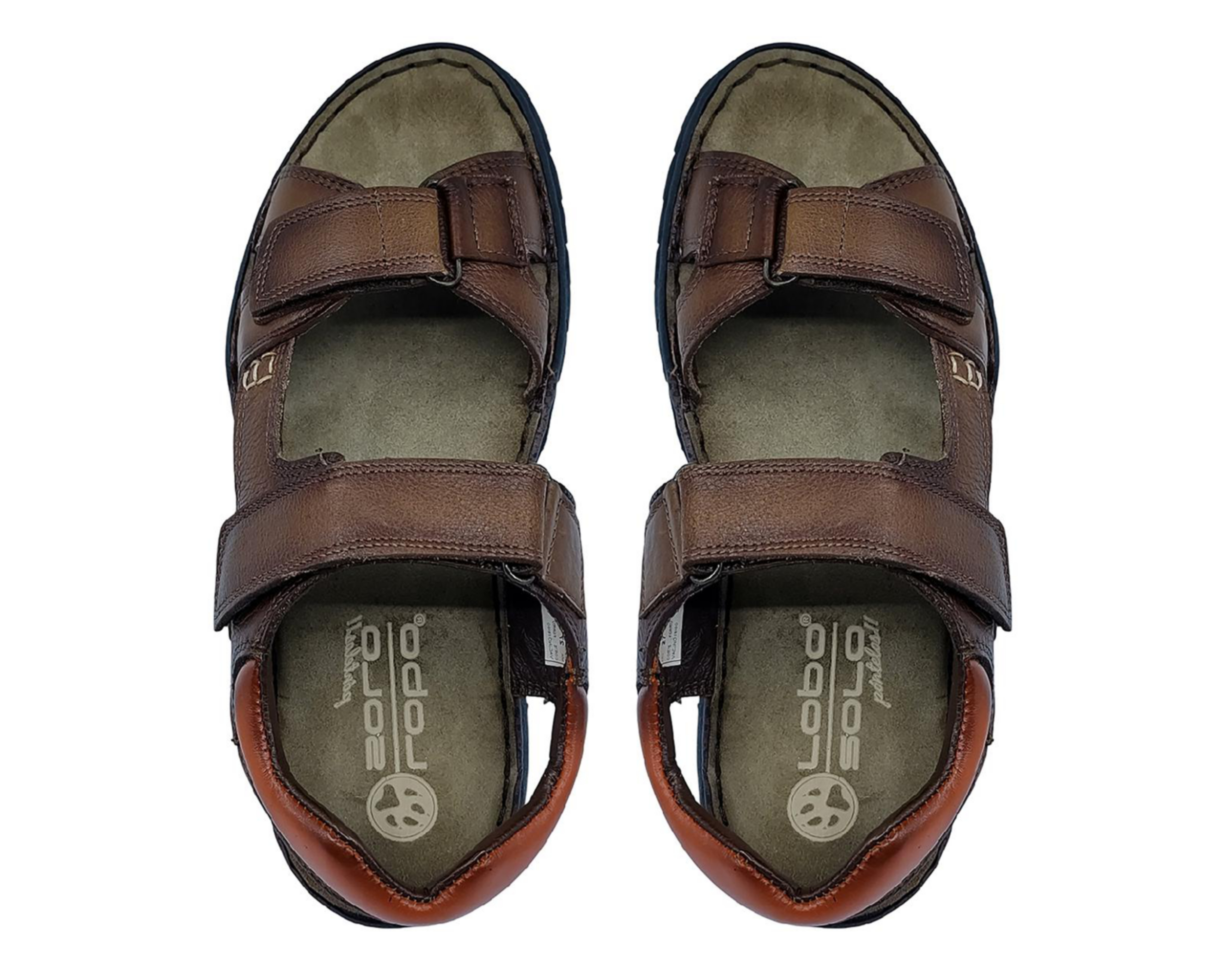 Foto 4 pulgar | Sandalias Confort Lobo Solo de Piel para Hombre