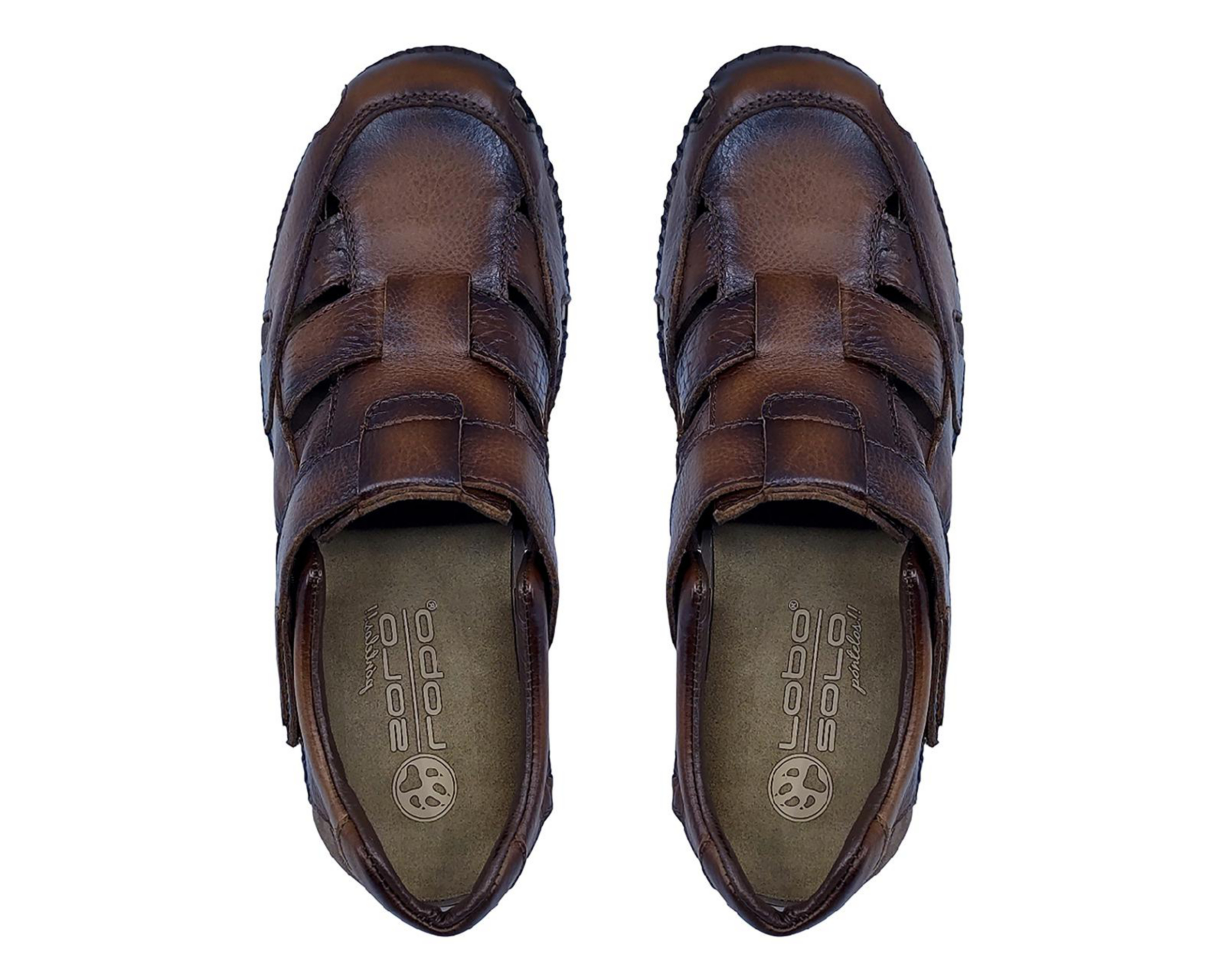 Foto 4 pulgar | Sandalias Confort Lobo Solo de Piel para Hombre